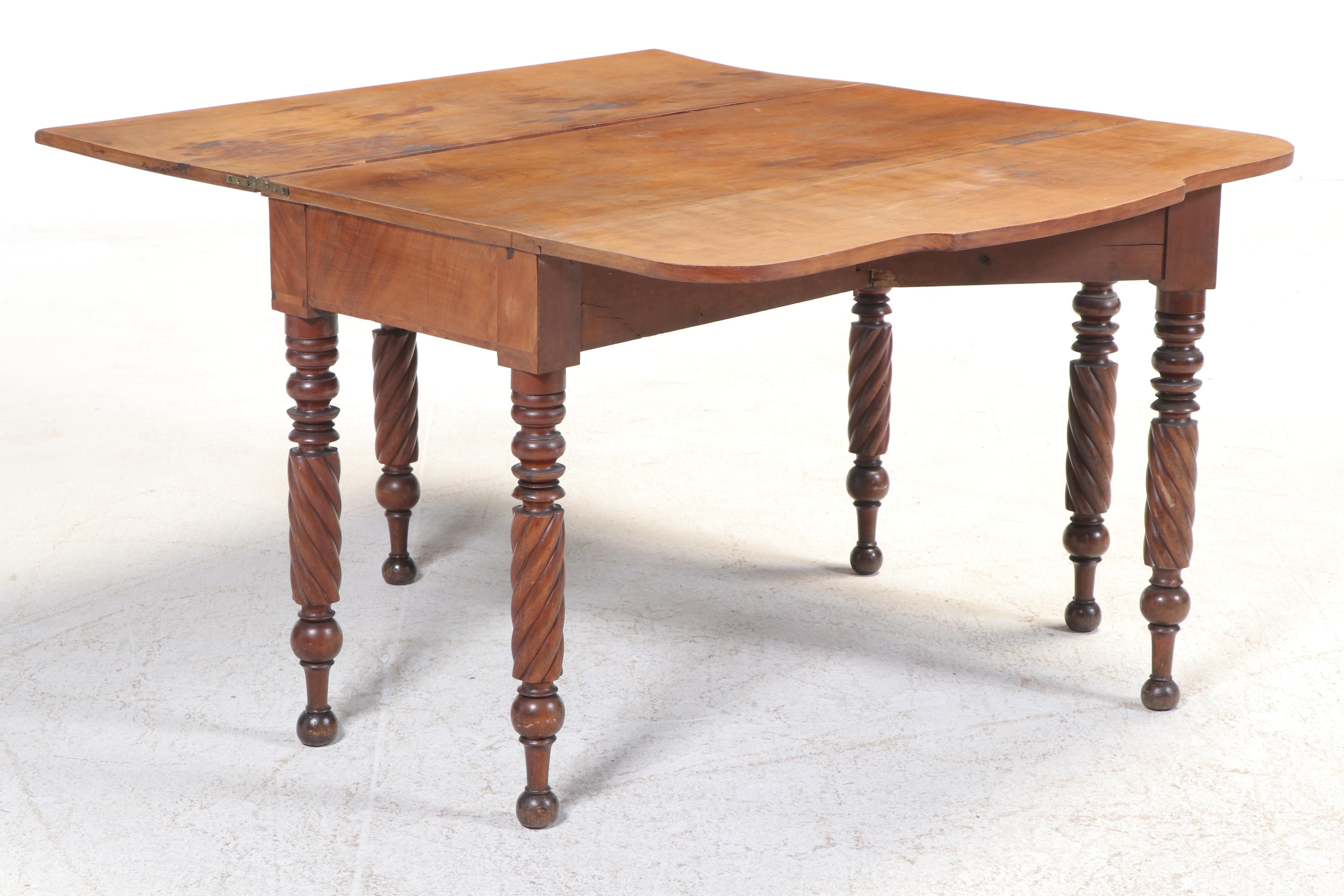 Classical Mahogany and Cherrywood Drop-Leaf Table, Early 19th Century & Adapted
