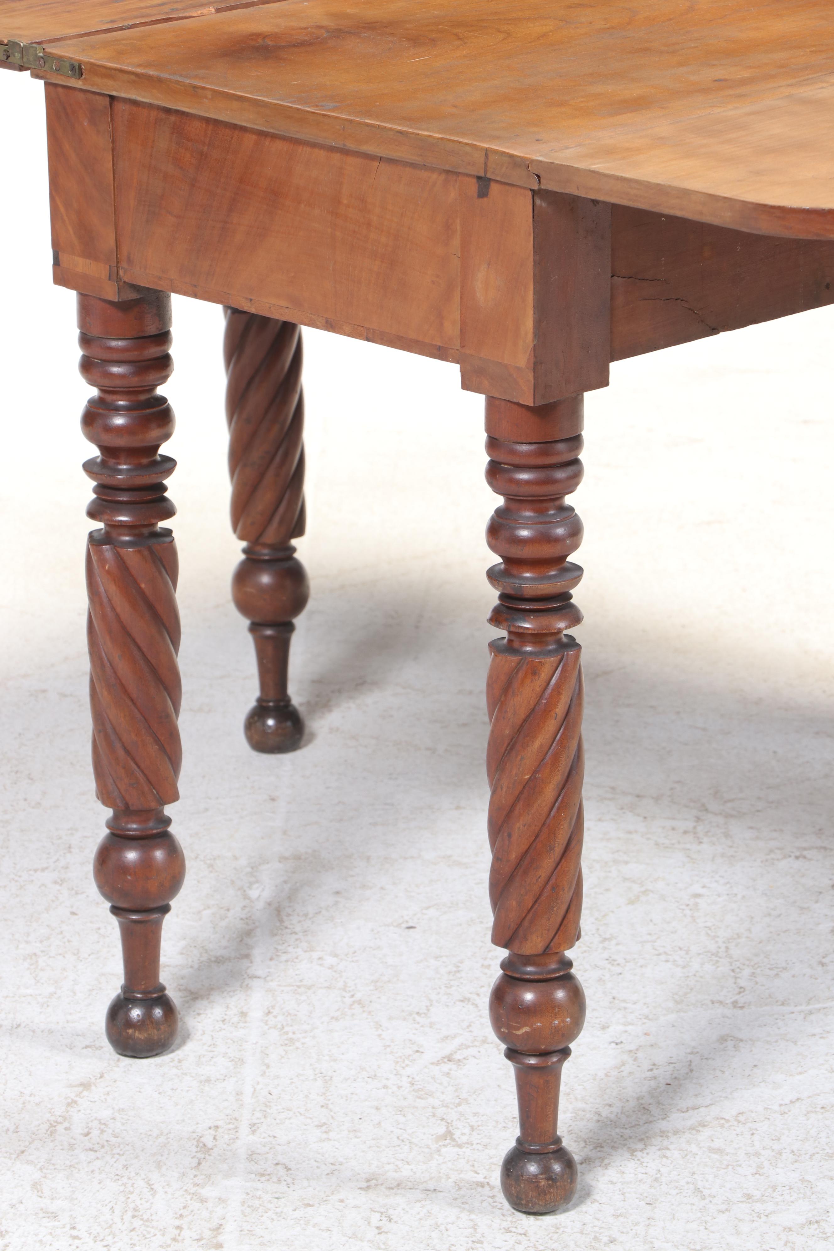 Classical Mahogany and Cherrywood Drop-Leaf Table, Early 19th Century & Adapted