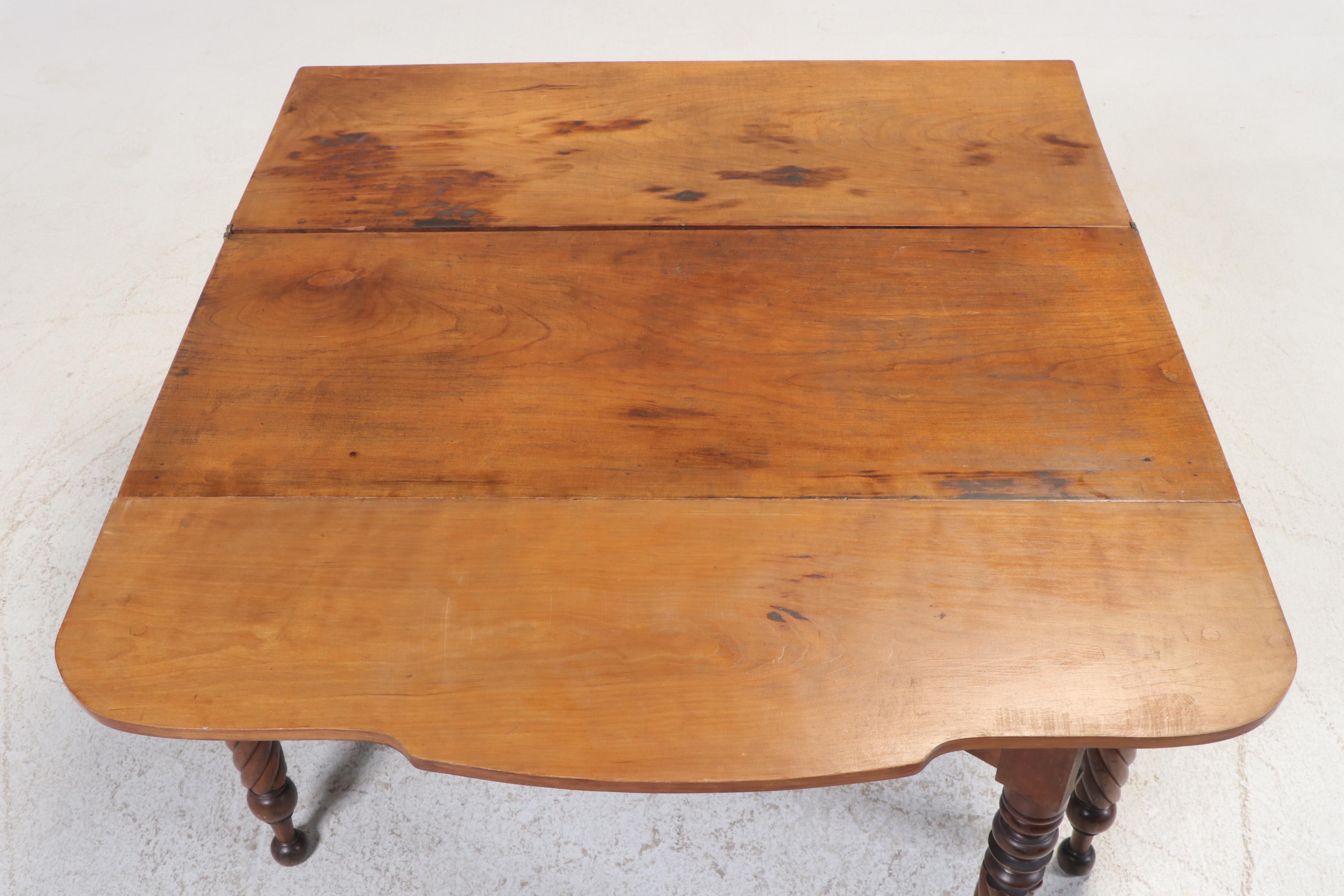 Classical Mahogany and Cherrywood Drop-Leaf Table, Early 19th Century & Adapted