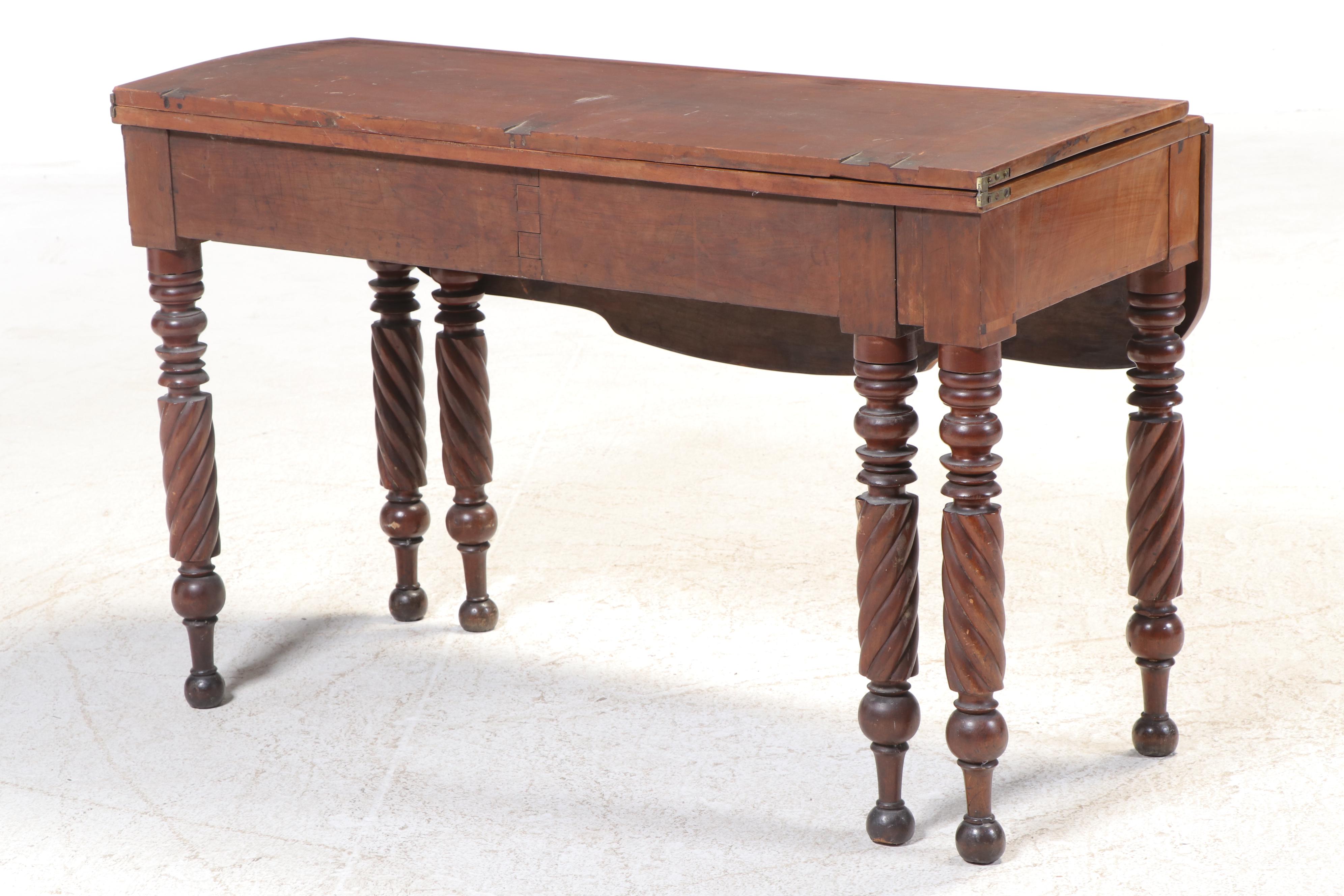 Classical Mahogany and Cherrywood Drop-Leaf Table, Early 19th Century & Adapted