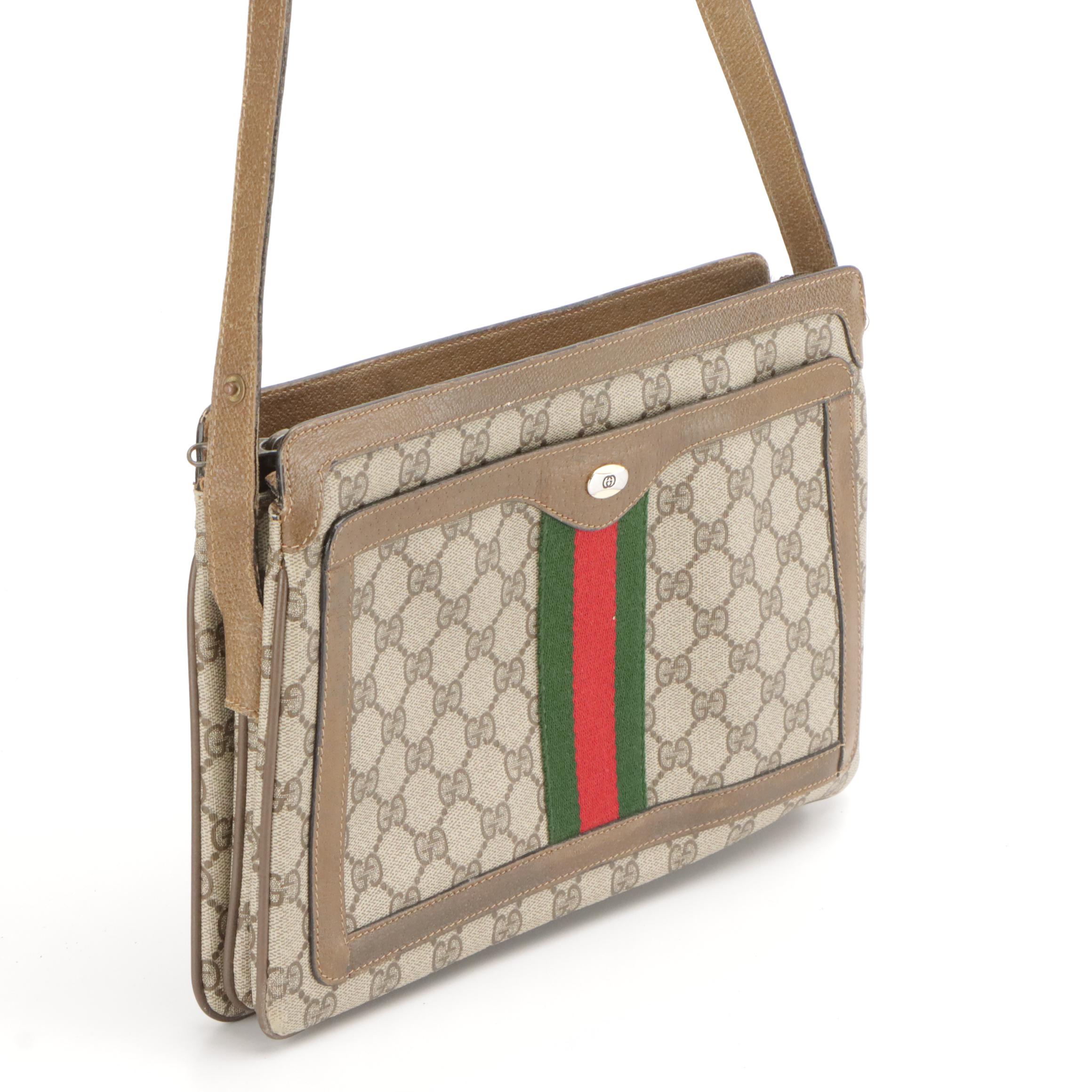 Gucci Accessory Collection Crossbody in GG Supreme Canvas, Leather & Web Detail