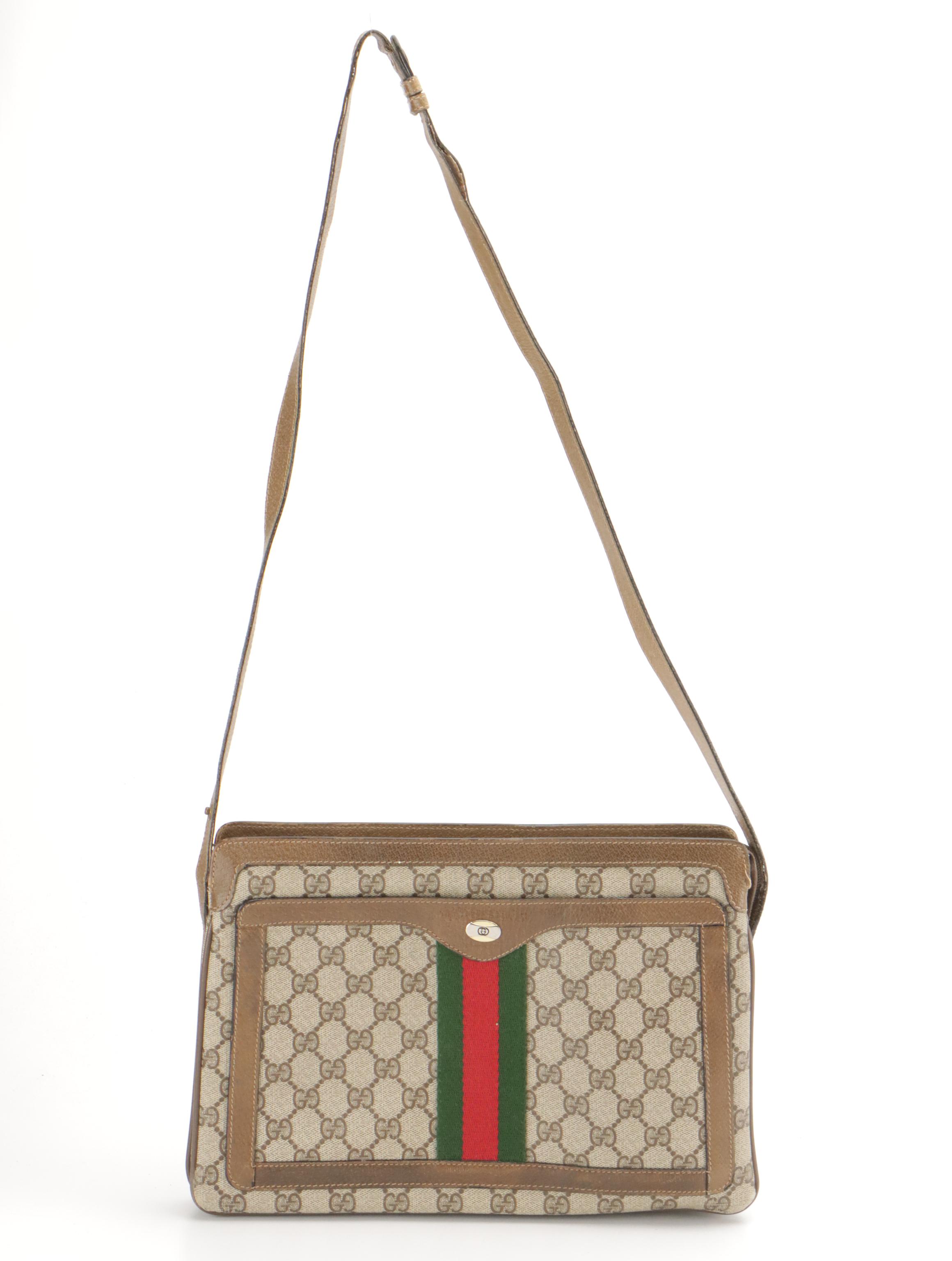 Gucci Accessory Collection Crossbody in GG Supreme Canvas, Leather & Web Detail