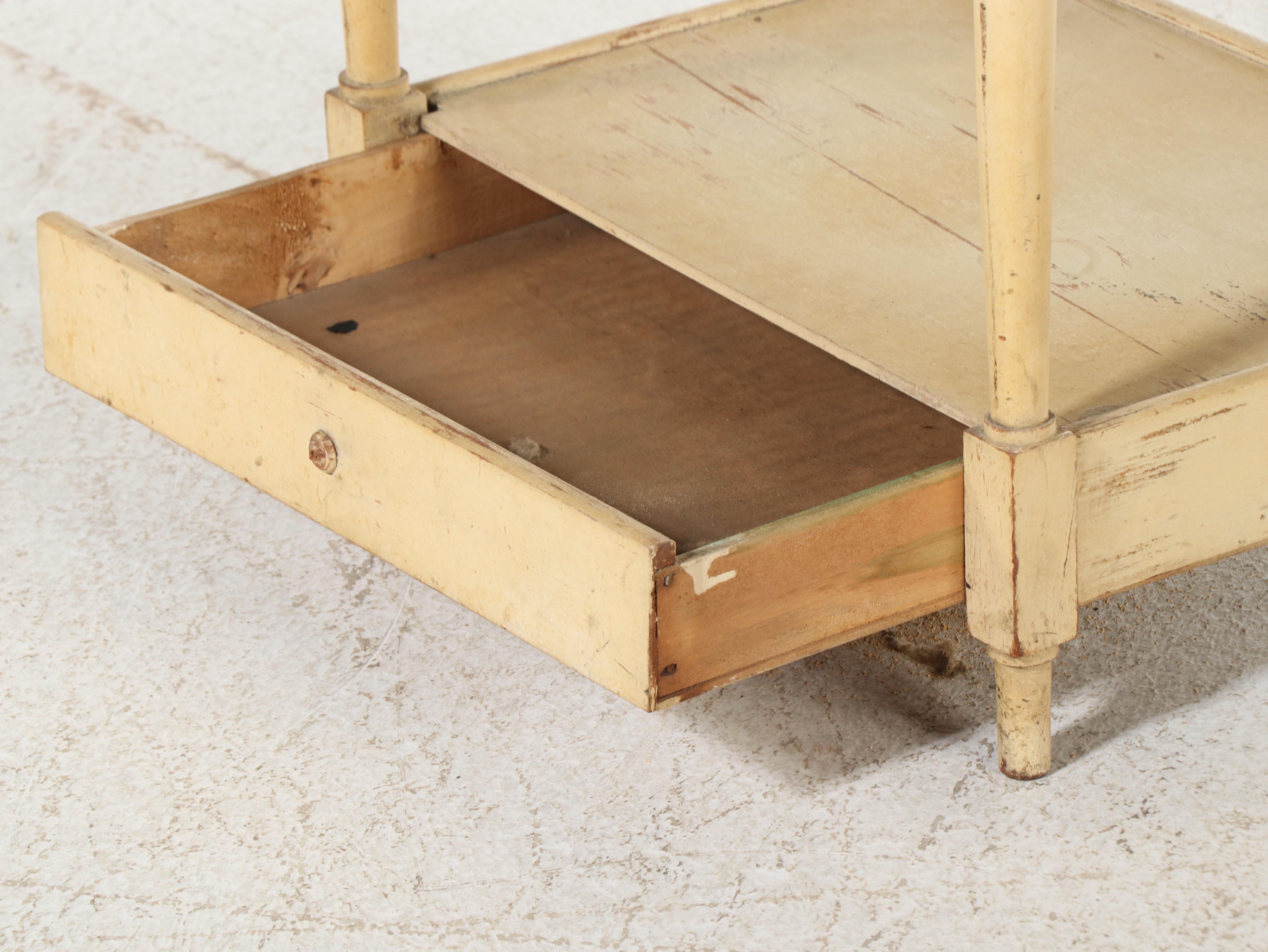 Victorian Doll Washstand with Ceramic Kate Greenaway Pitcher and Handled Basin