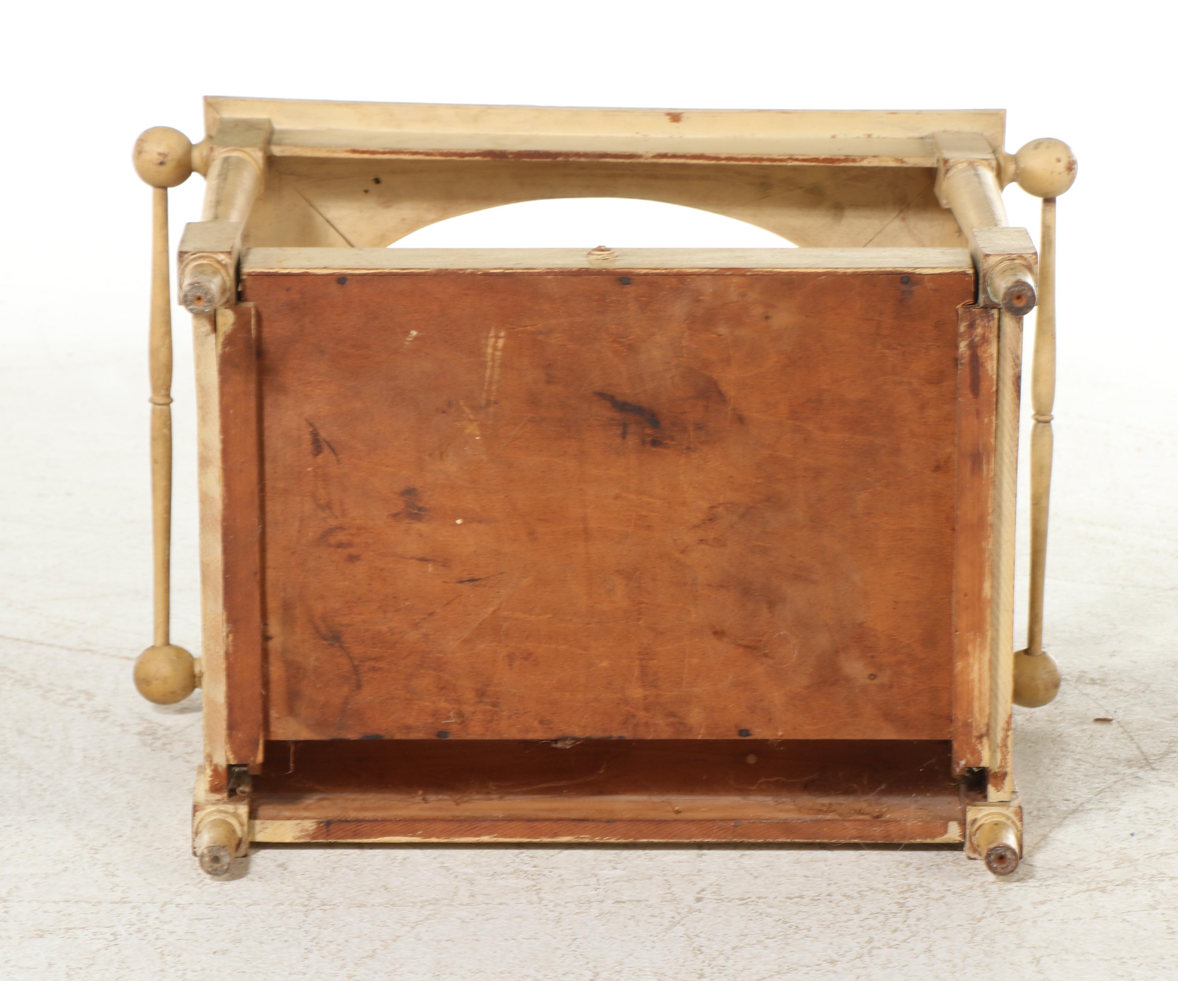 Victorian Doll Washstand with Ceramic Kate Greenaway Pitcher and Handled Basin