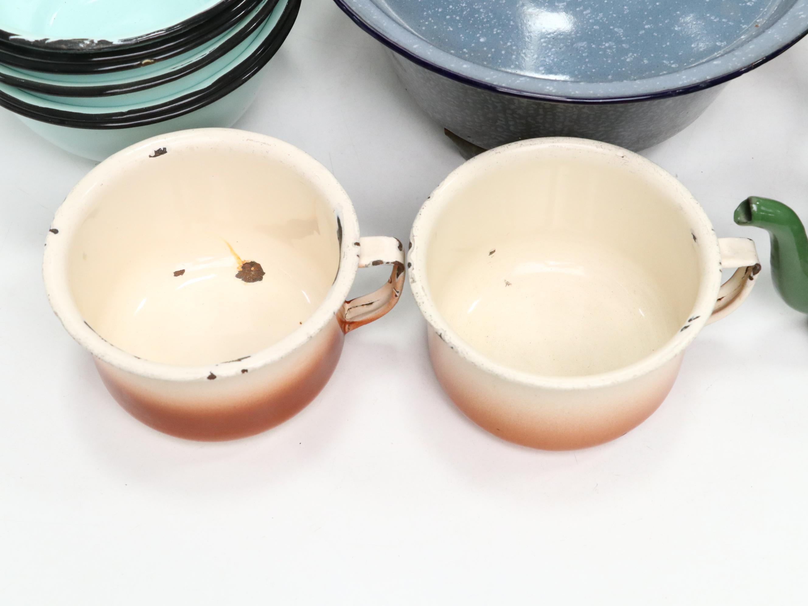 Yugoslavian Enameled Metal Teapot with Other Metal Teapots and More