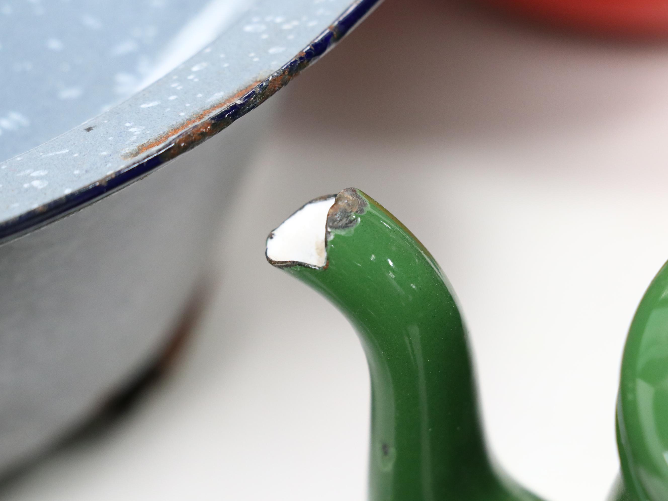 Yugoslavian Enameled Metal Teapot with Other Metal Teapots and More