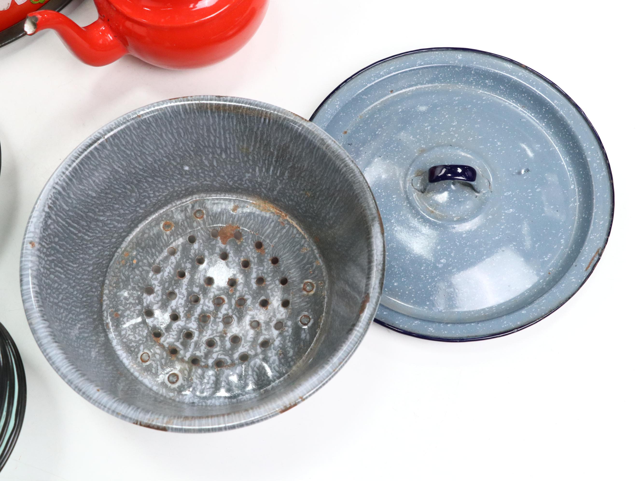 Yugoslavian Enameled Metal Teapot with Other Metal Teapots and More