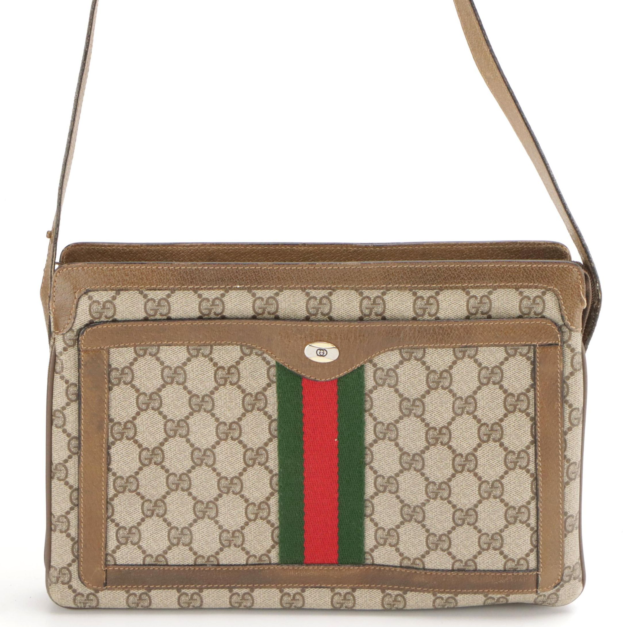 Gucci Accessory Collection Crossbody in GG Supreme Canvas, Leather & Web Detail
