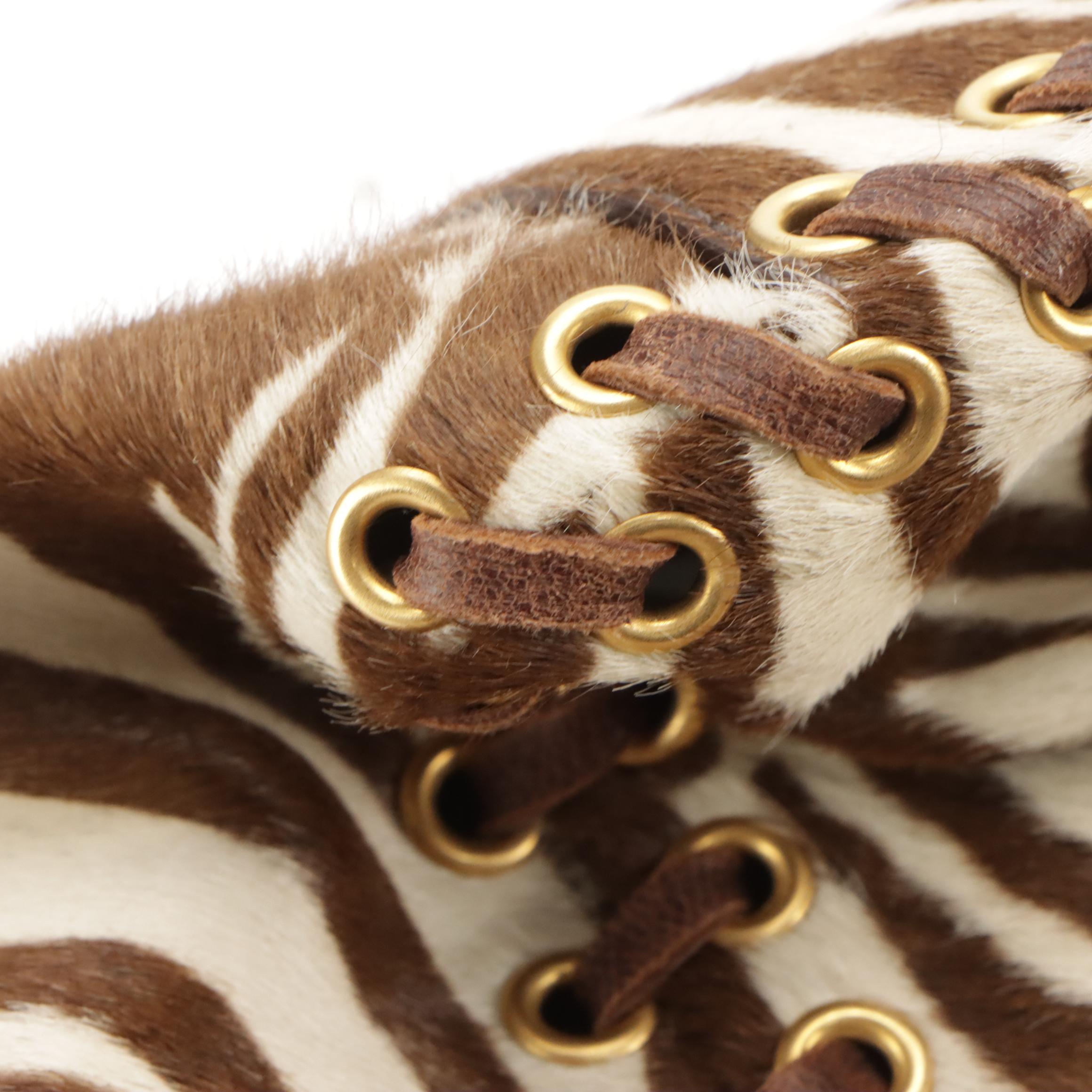 Prada Two-Way Tote in Zebra Print Cavallino Leather