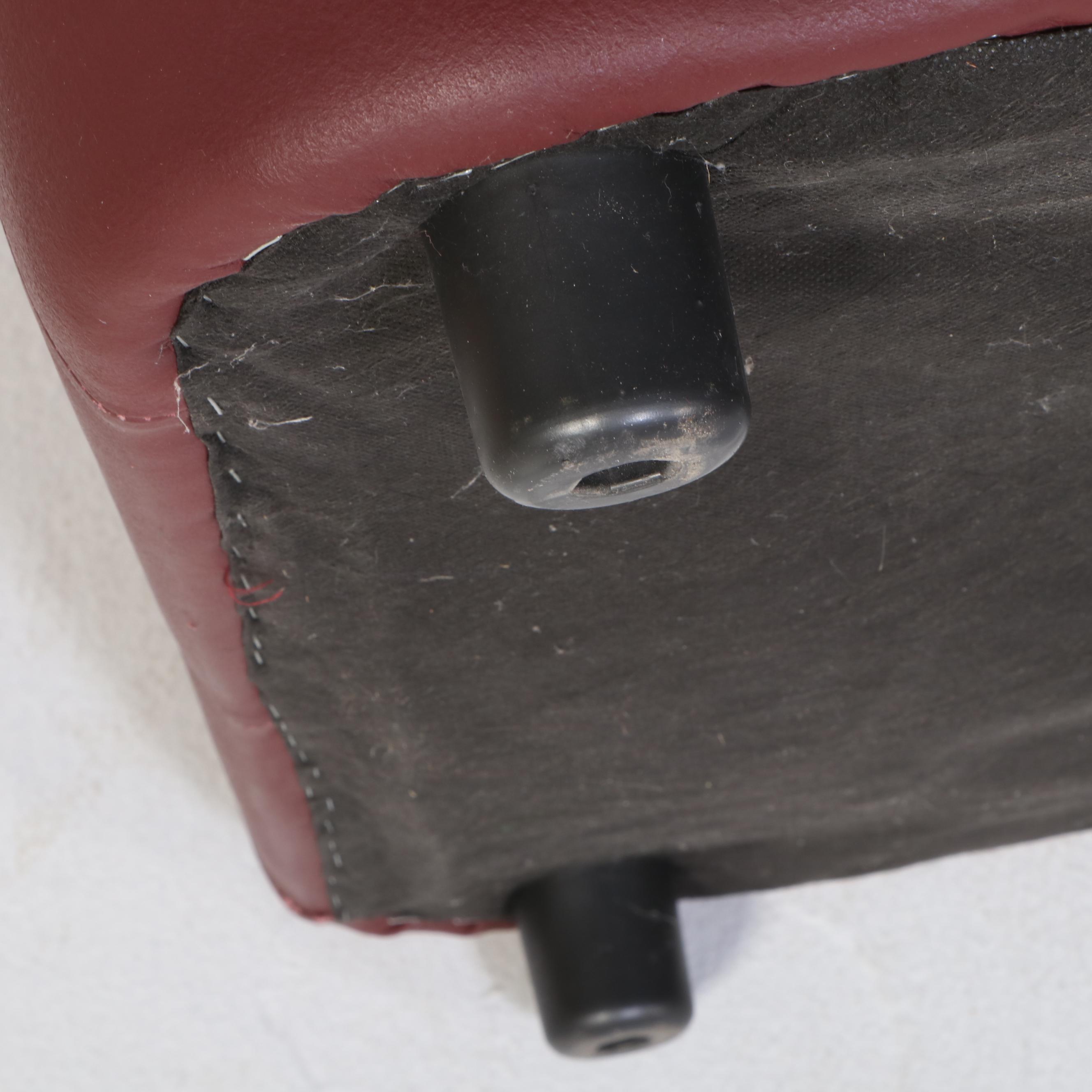 Overstuffed Leather Loveseat and Armchair