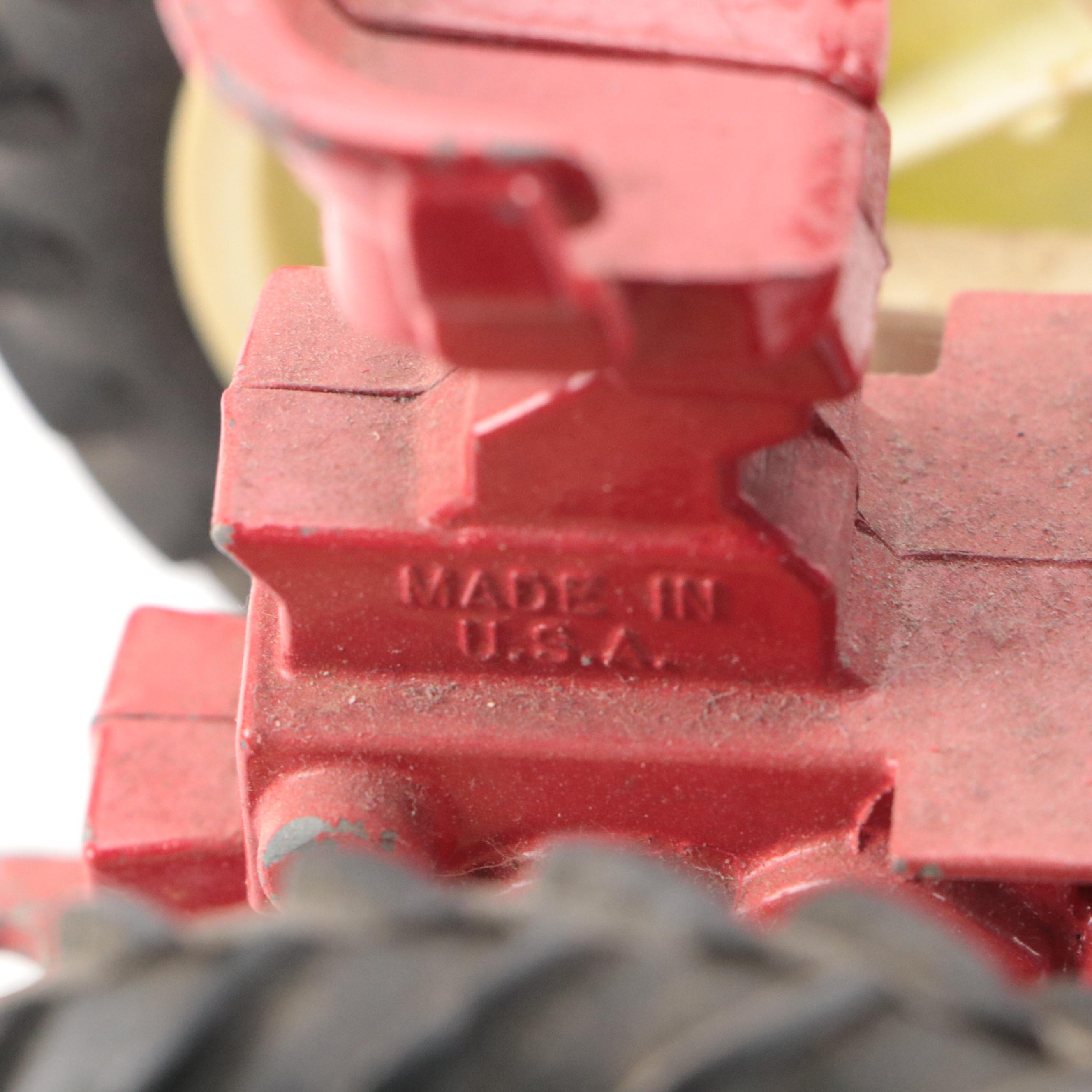 Ertle Diecast Tractor with Painted Cast Iron Motorcycle