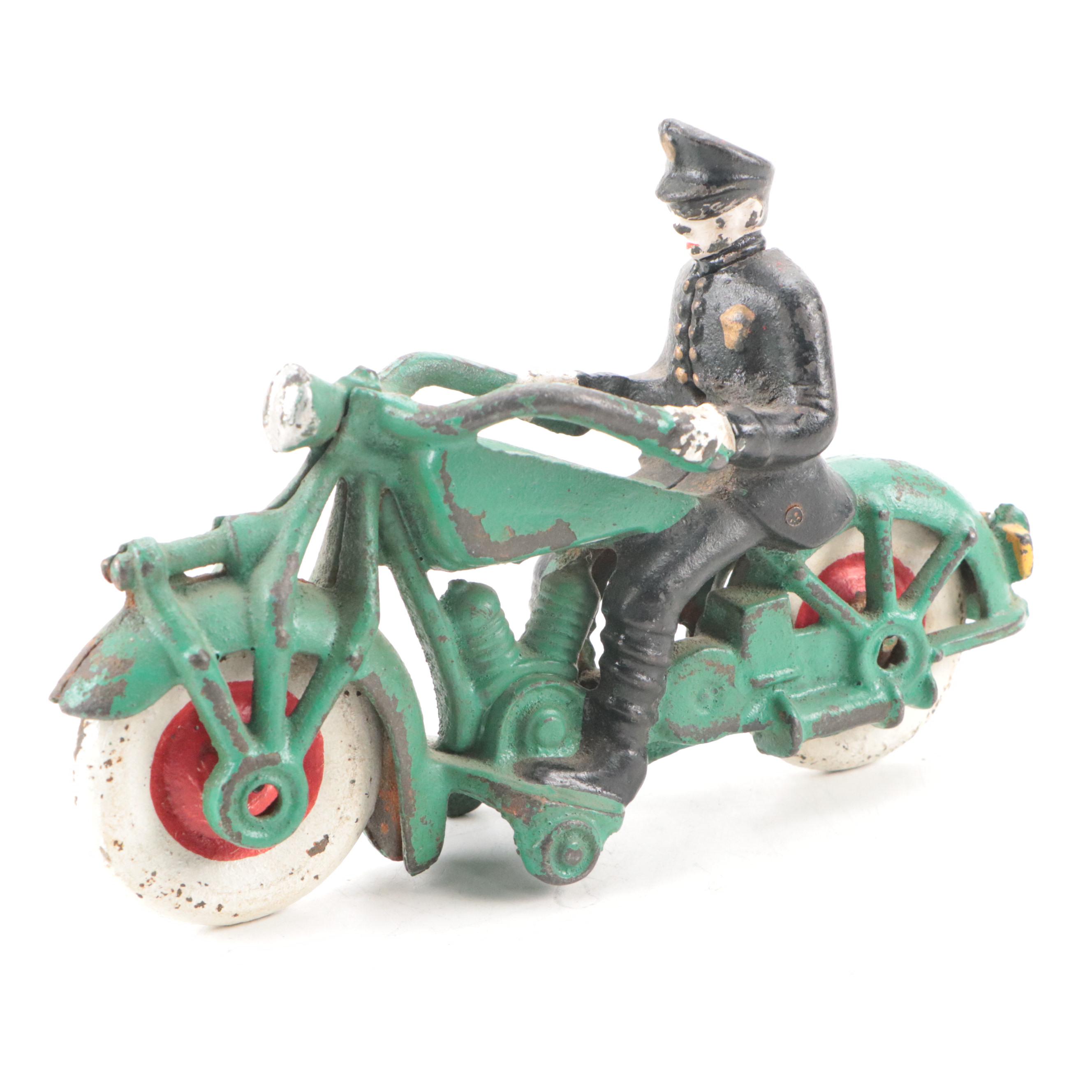 Ertle Diecast Tractor with Painted Cast Iron Motorcycle