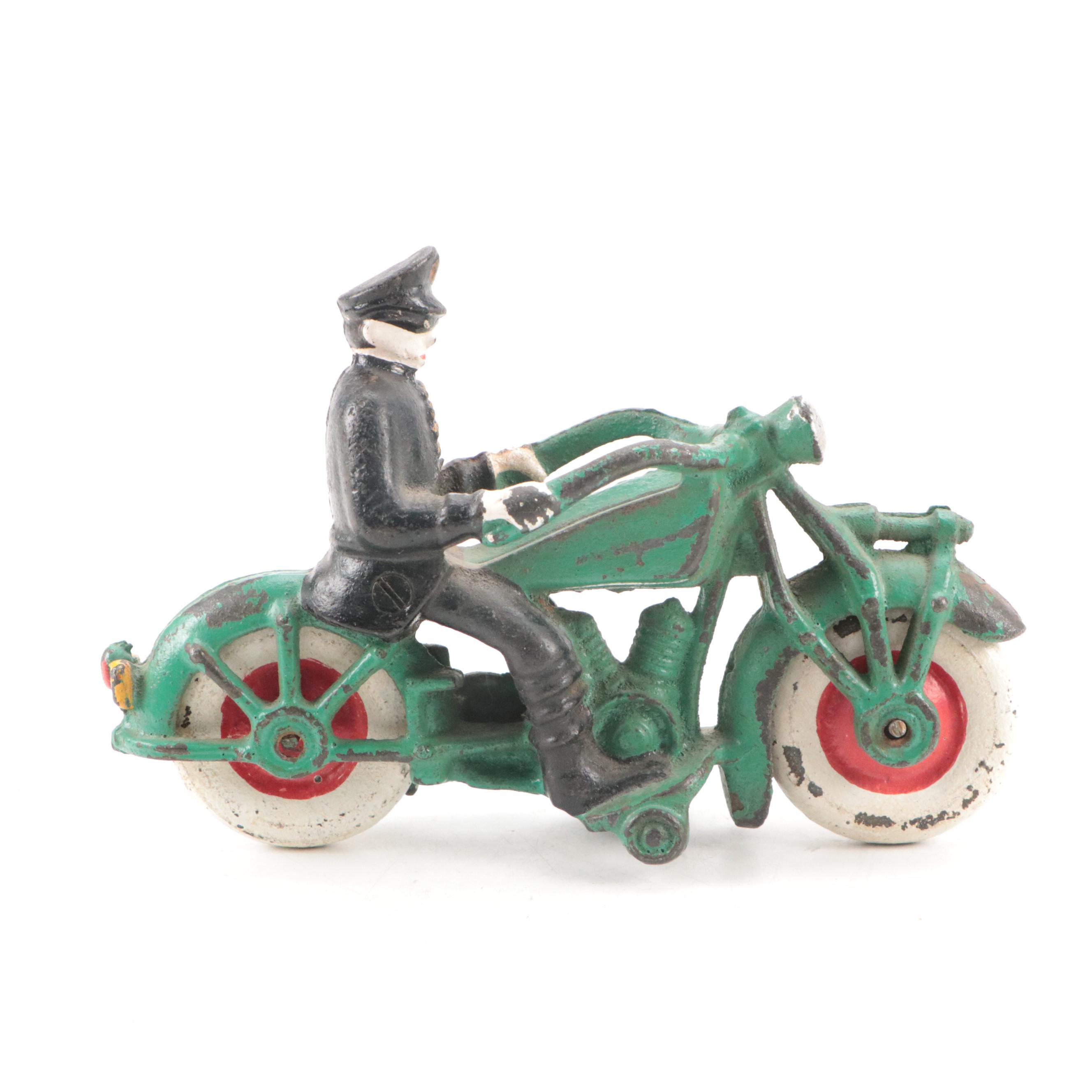 Ertle Diecast Tractor with Painted Cast Iron Motorcycle