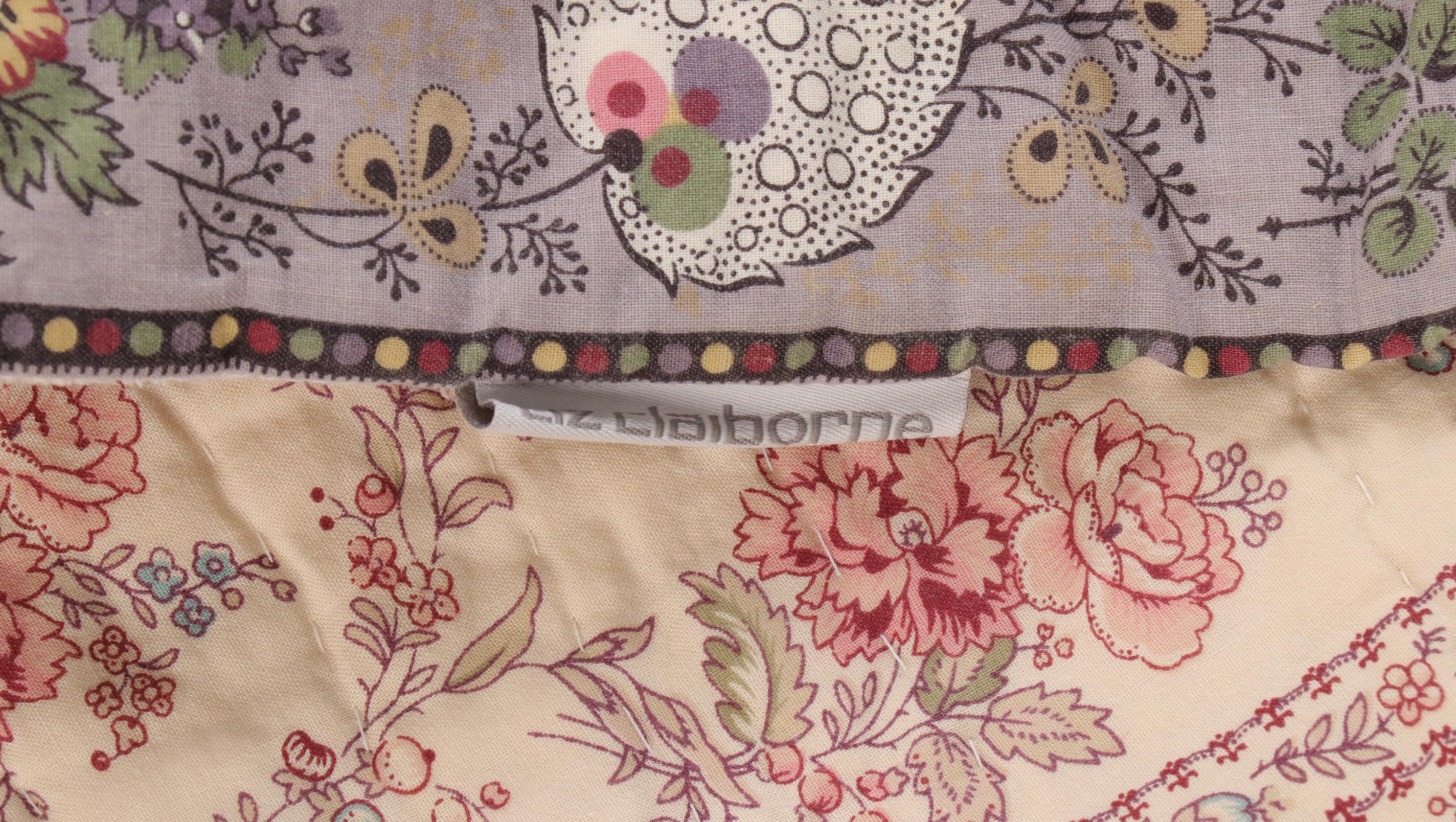 Liz Claiborne "Mirabelle" Full/Queen Floral Quilt and Shams Bedding Set