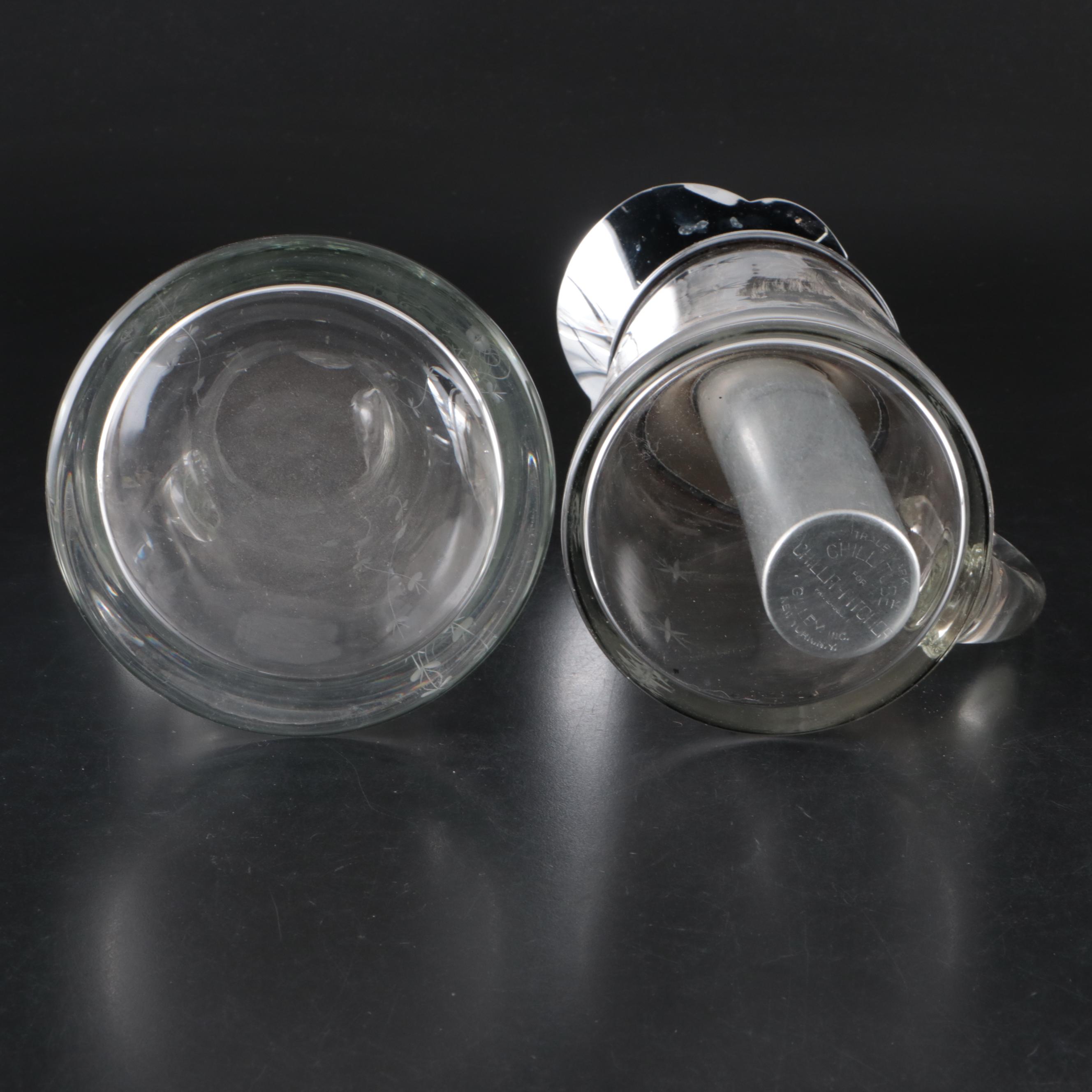 Georges Briard Glass Platter with Libbey and Other Mid Century Modern Barware