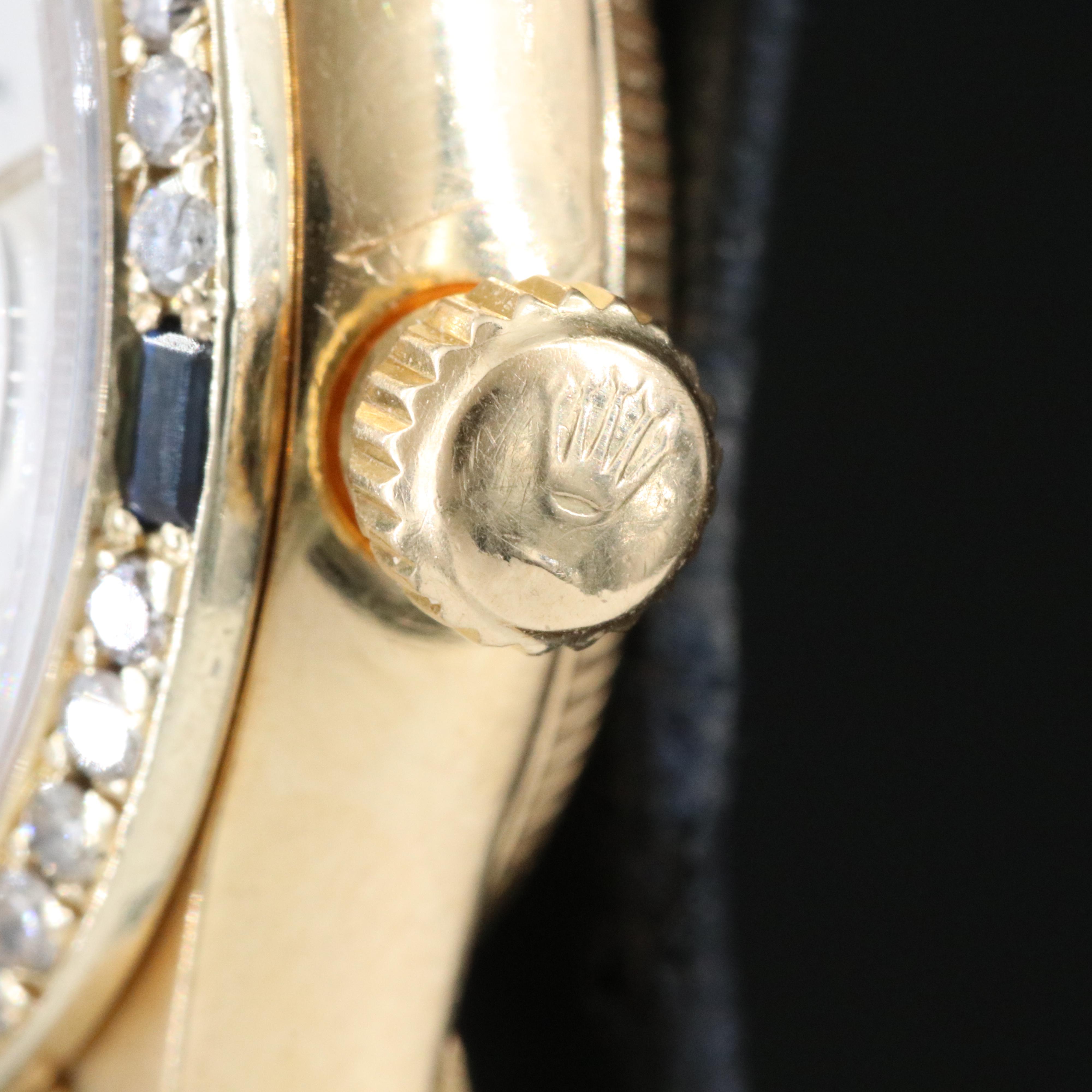 Rolex Datejust 69178 Custom Diamond Dial & Bezel 26mm 18K Gold Automatic Watch