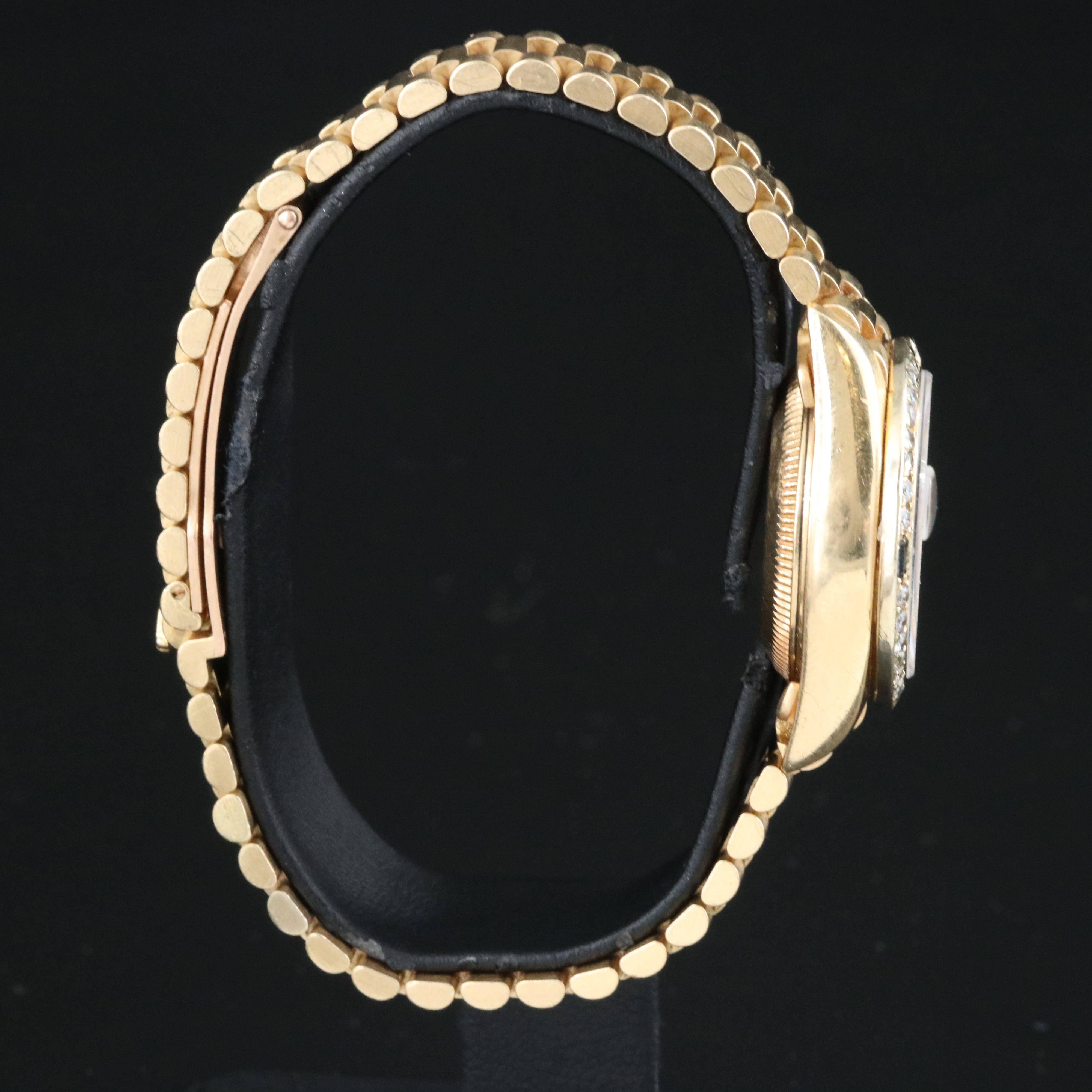 Rolex Datejust 69178 Custom Diamond Dial & Bezel 26mm 18K Gold Automatic Watch