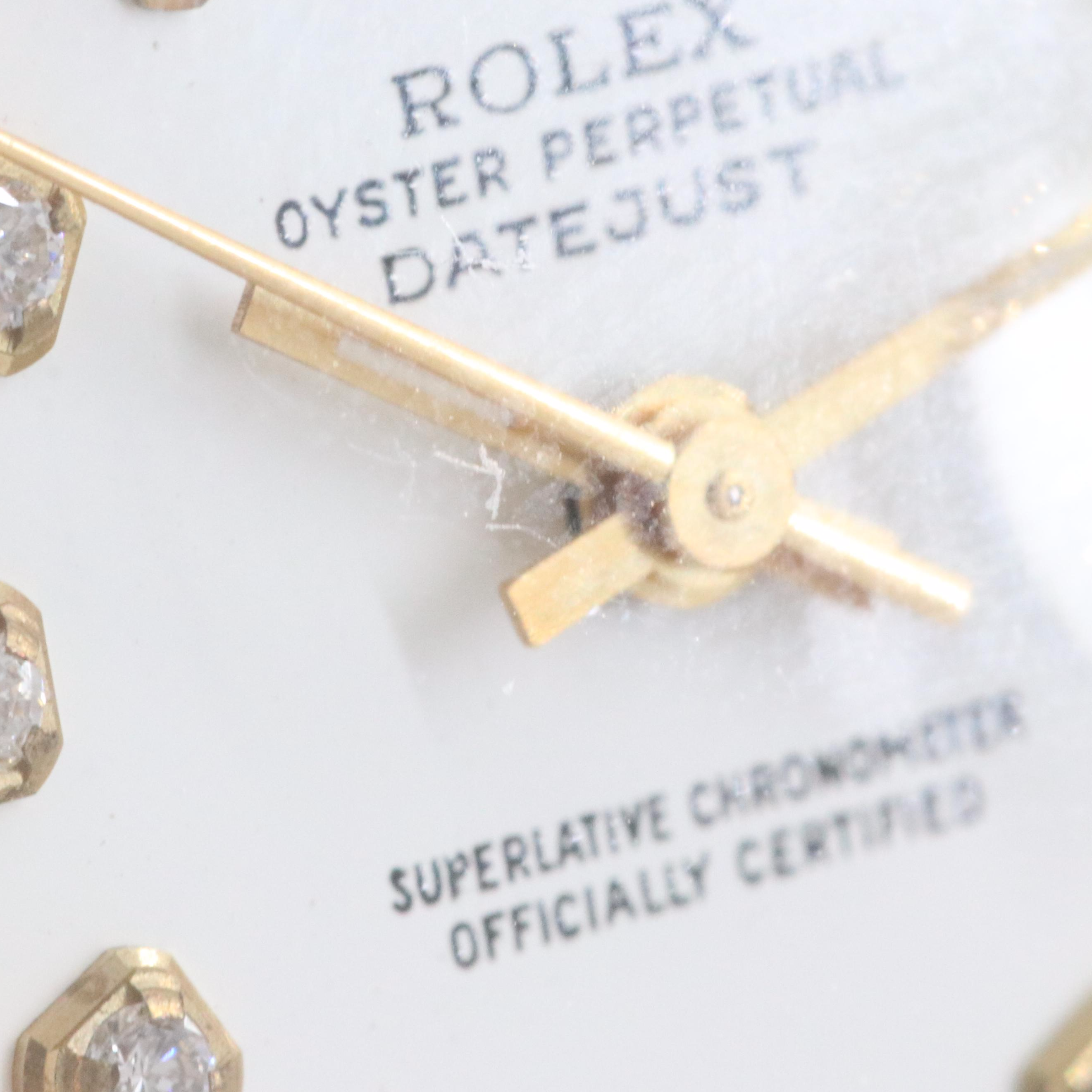 Rolex Datejust 69178 Custom Diamond Dial & Bezel 26mm 18K Gold Automatic Watch