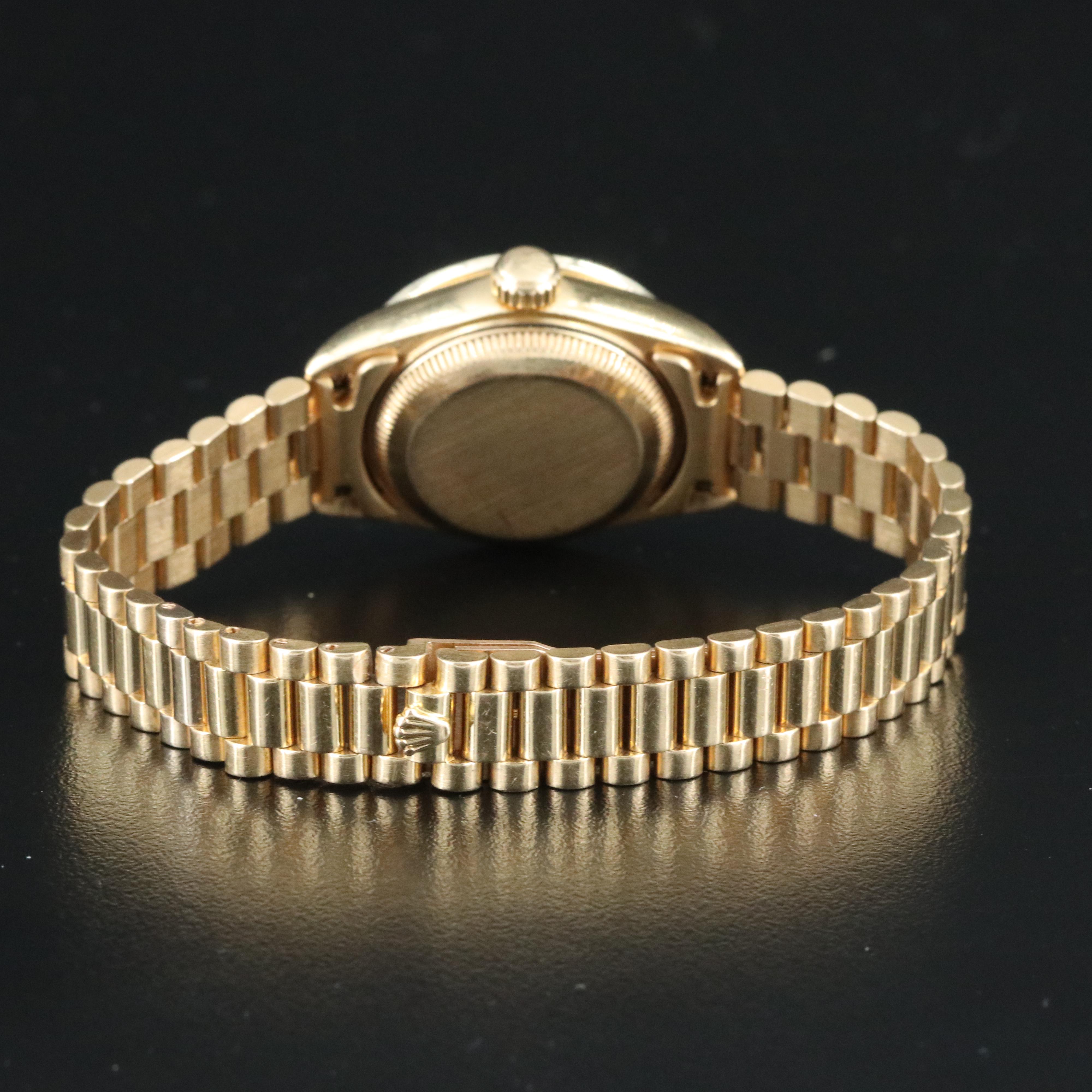 Rolex Datejust 69178 Custom Diamond Dial & Bezel 26mm 18K Gold Automatic Watch