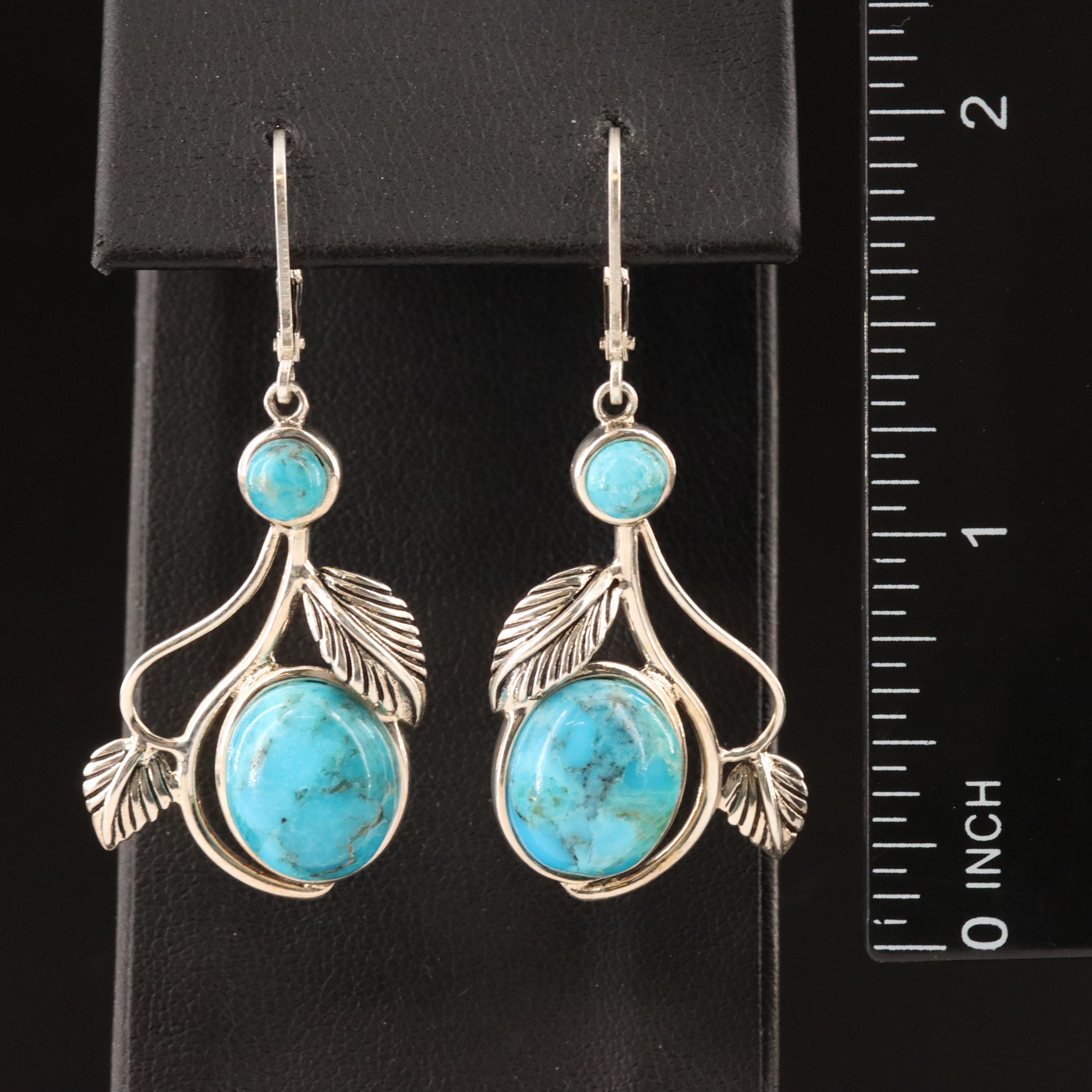 Sterling Faux Turquoise Earrings