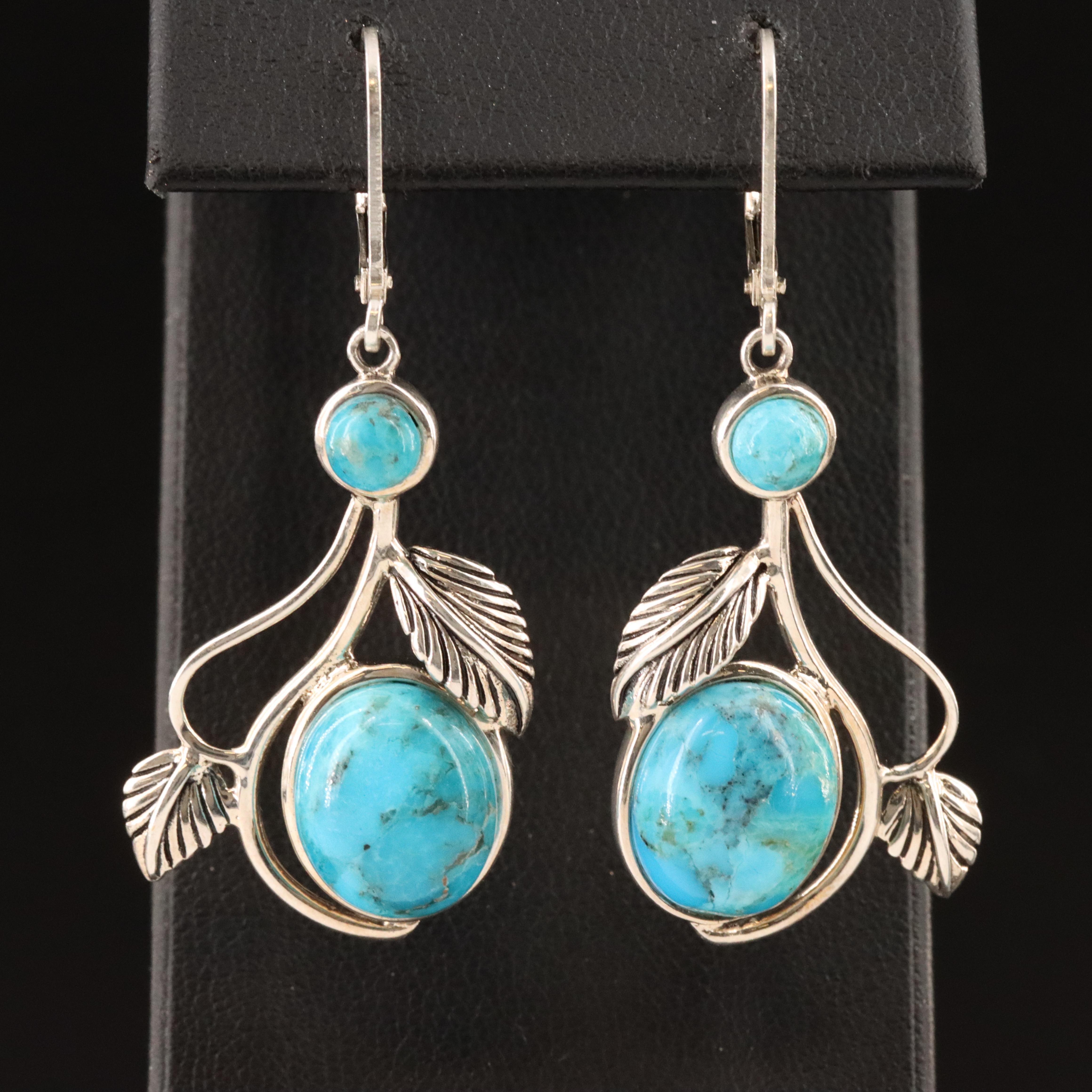 Sterling Faux Turquoise Earrings