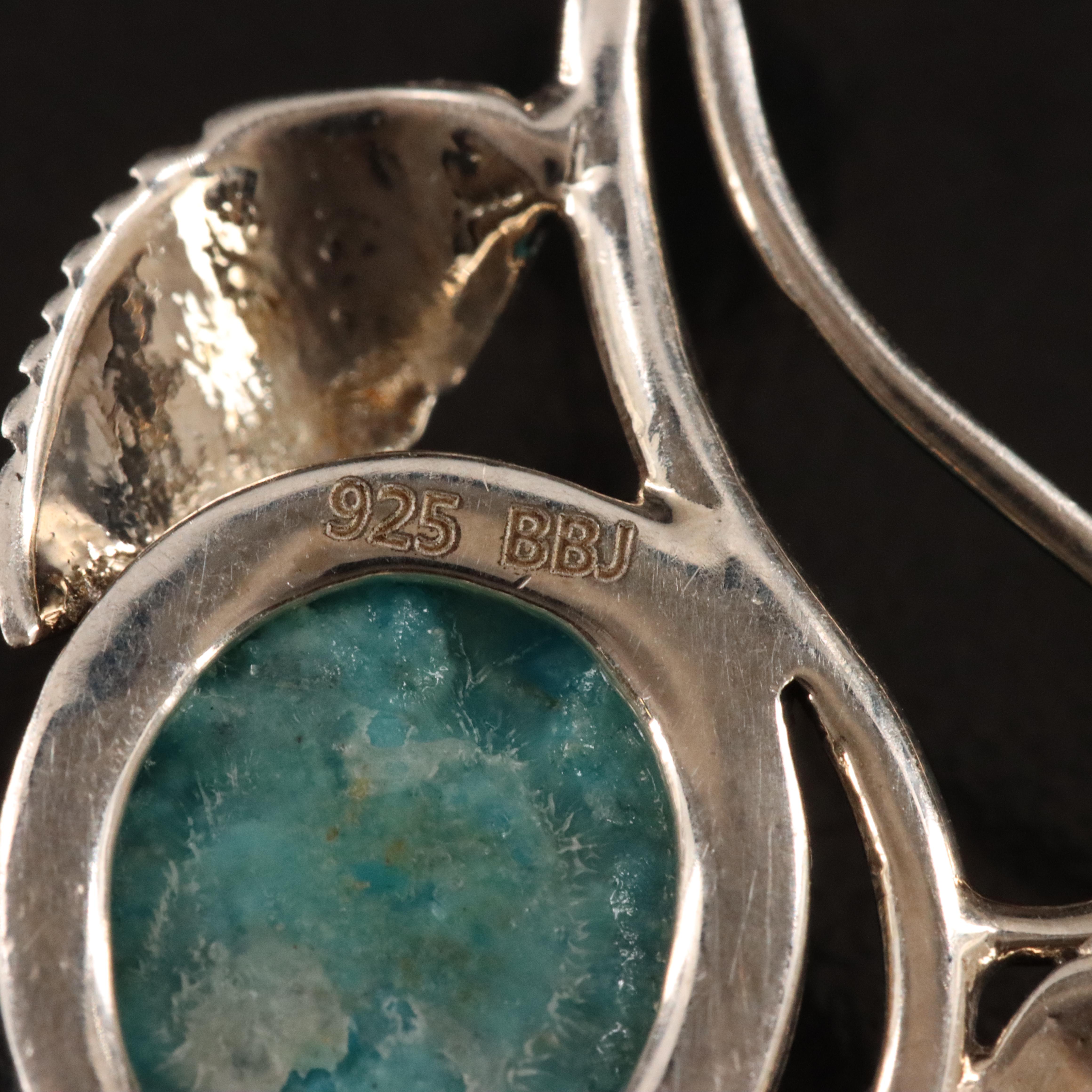 Sterling Faux Turquoise Earrings