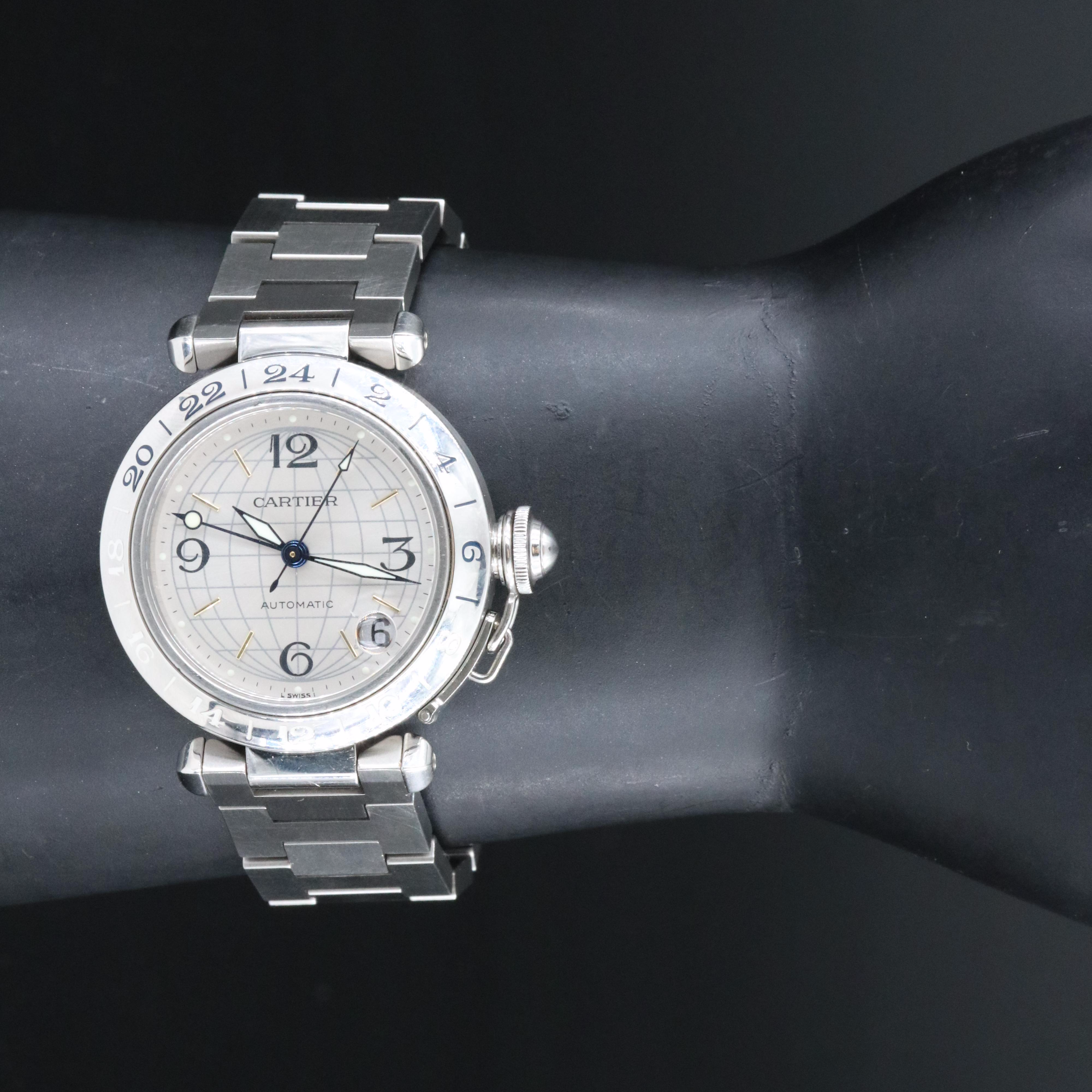 Cartier Pasha C GMT 2377 35mm Steel Automatic Watch