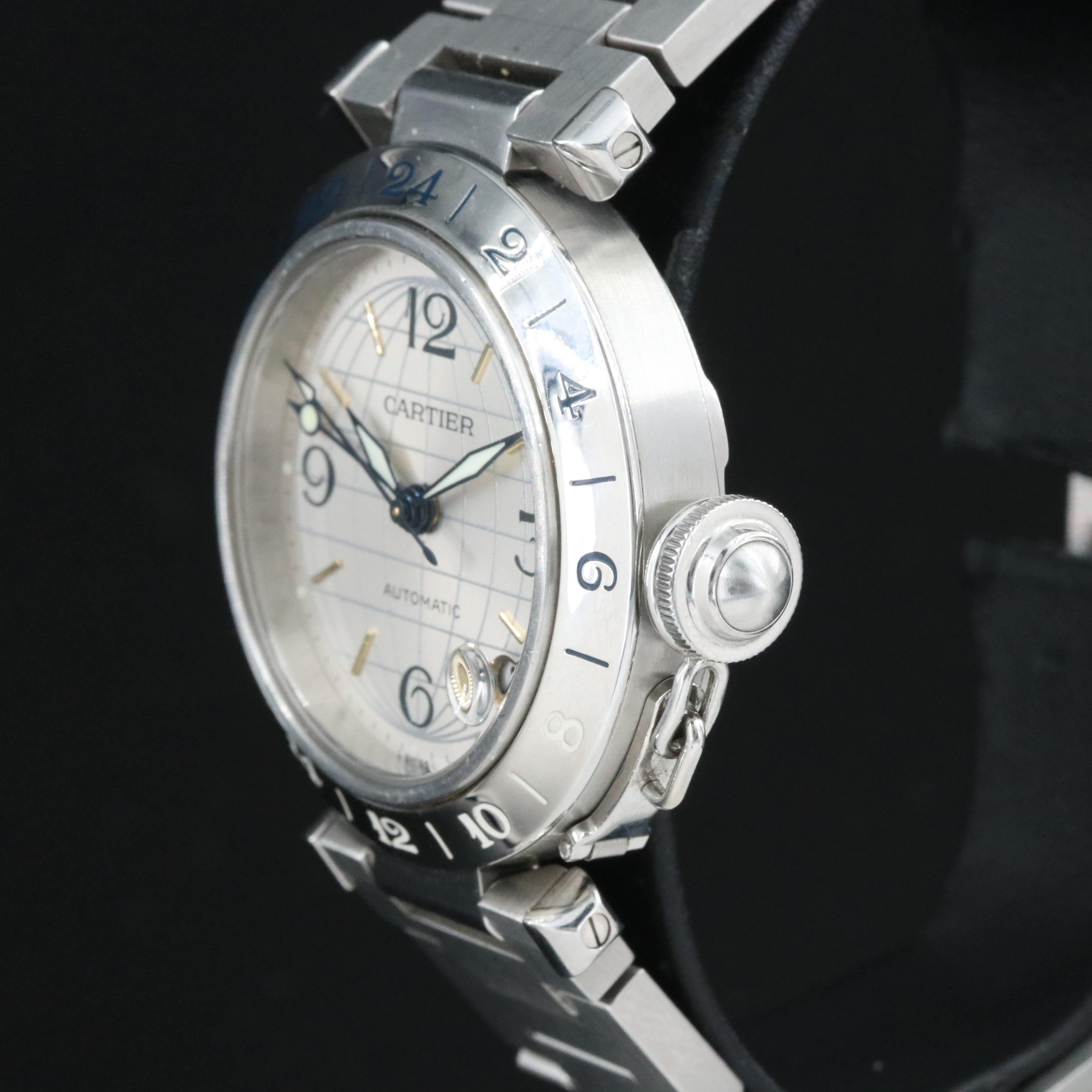 Cartier Pasha C GMT 2377 35mm Steel Automatic Watch