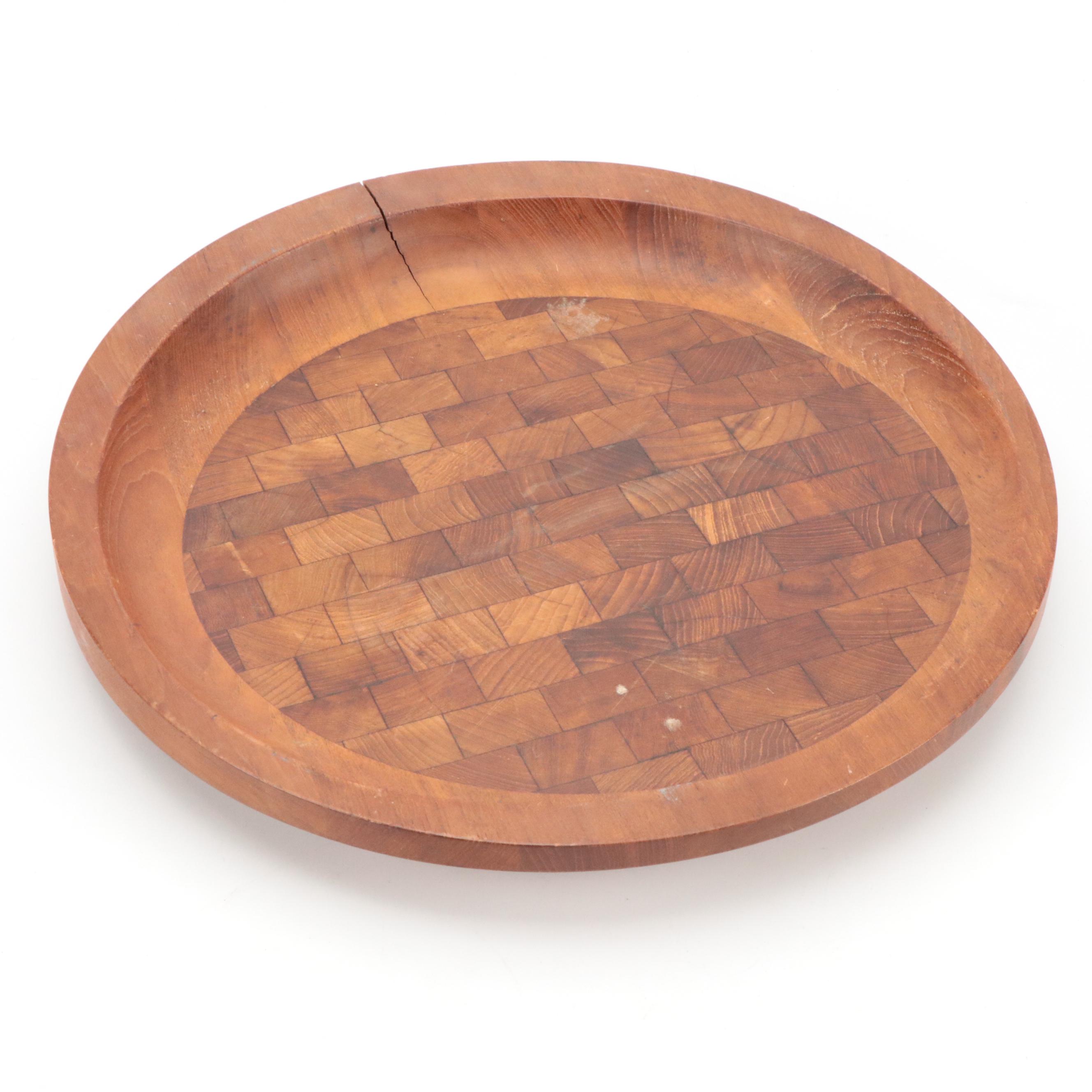 Mid Century Modern Milberu Teak Bowls, Dansk Wood Platter, Mahogany Letter Stand