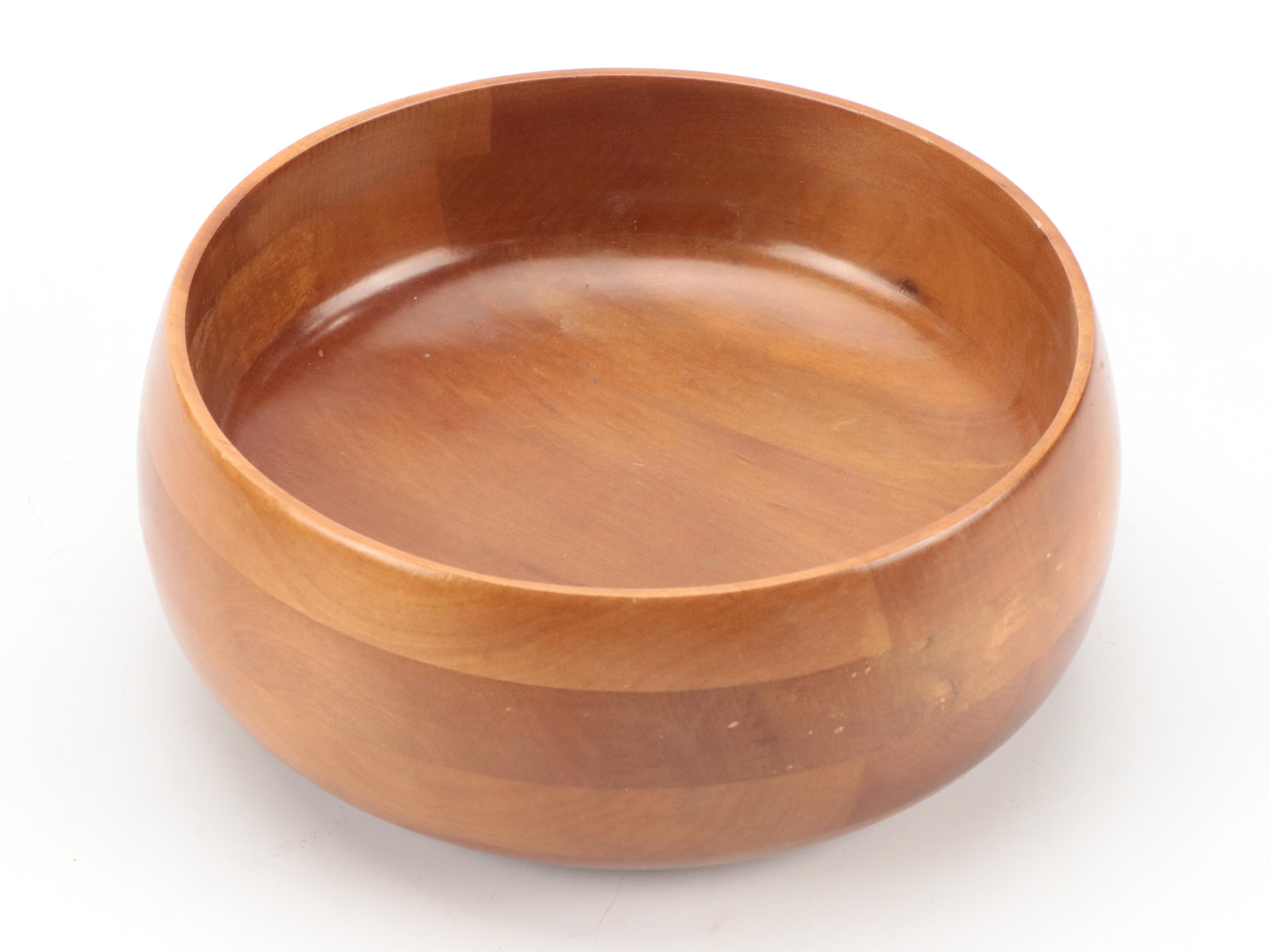 Mid Century Modern Milberu Teak Bowls, Dansk Wood Platter, Mahogany Letter Stand