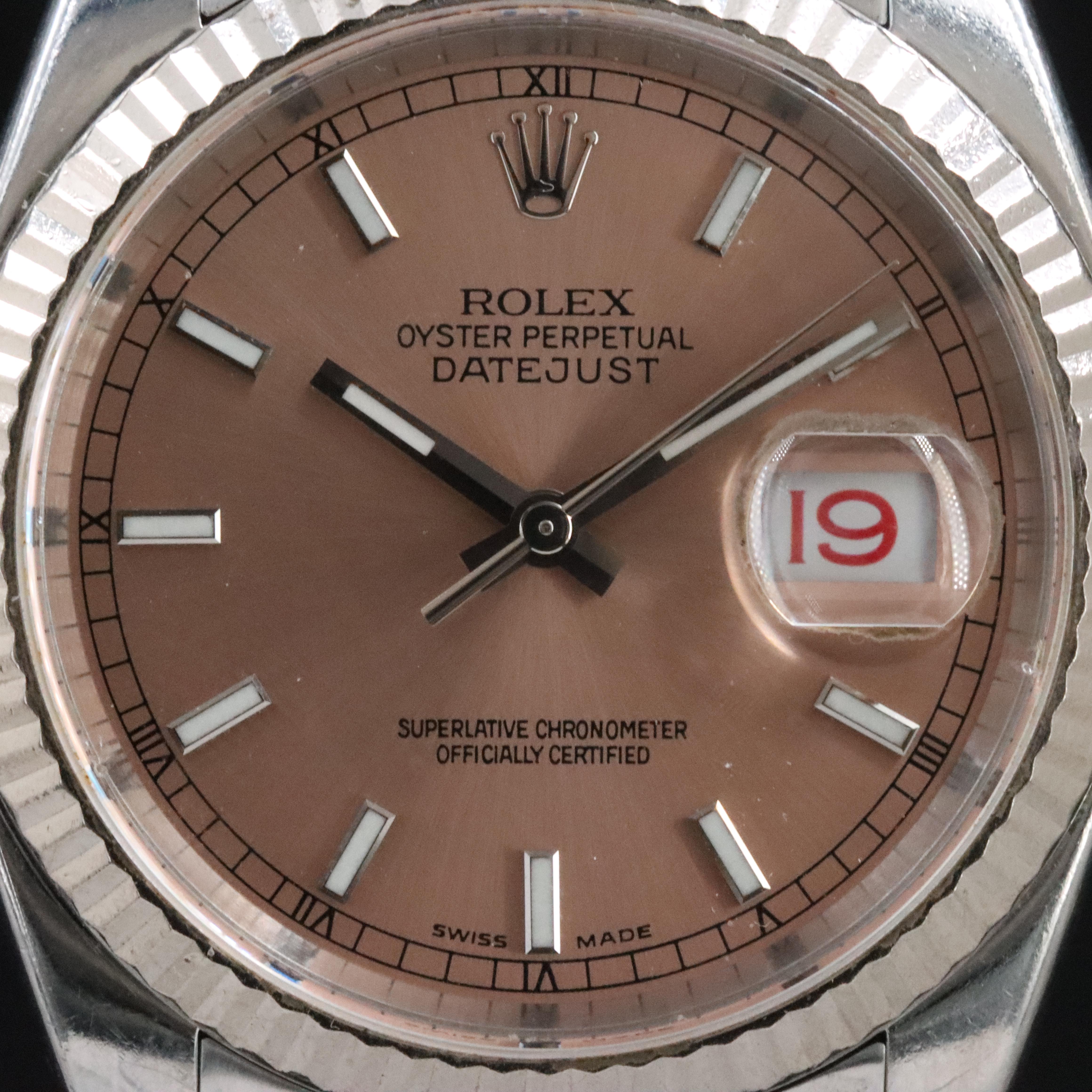 2005 Rolex Pink Dial Datejust Watch