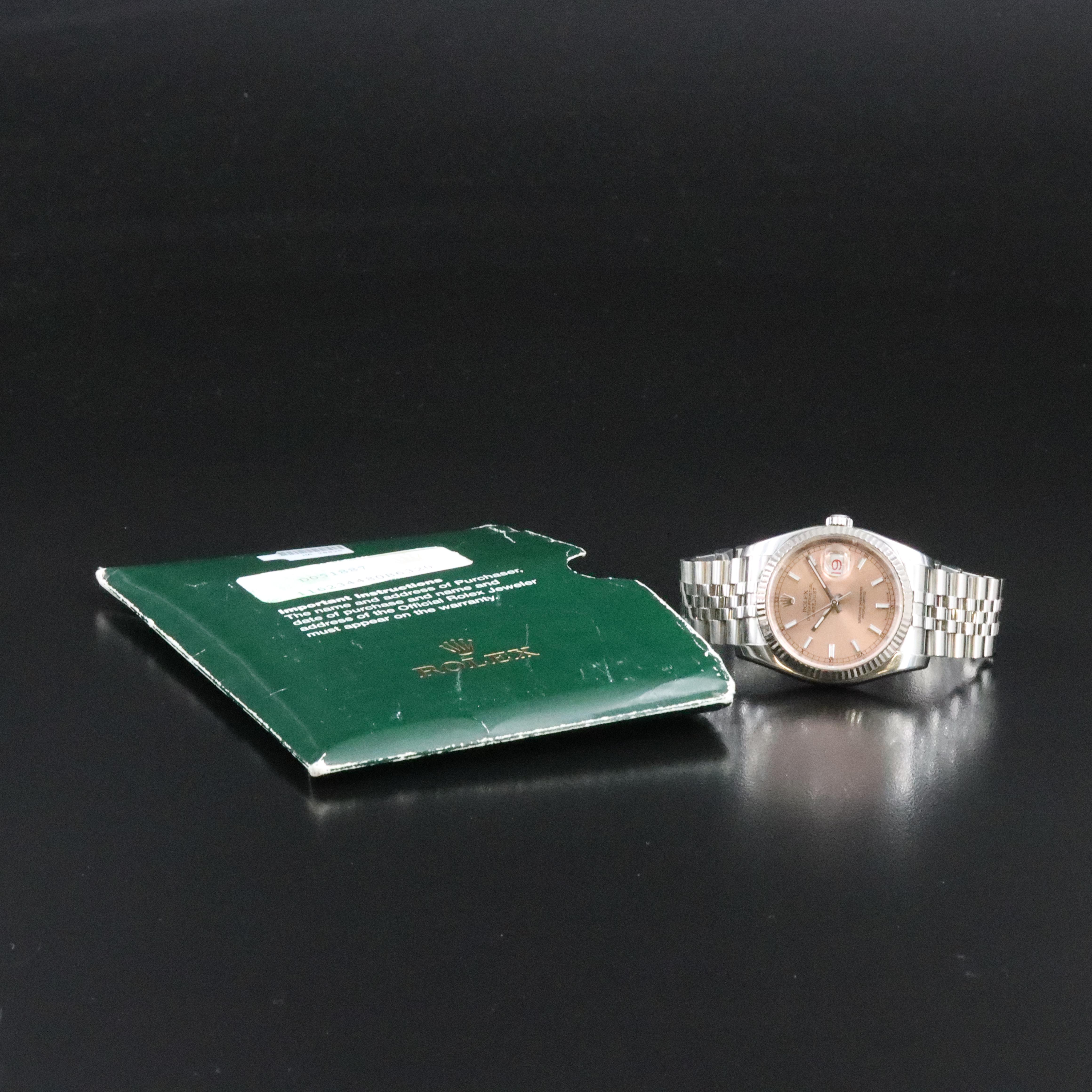 2005 Rolex Pink Dial Datejust Watch