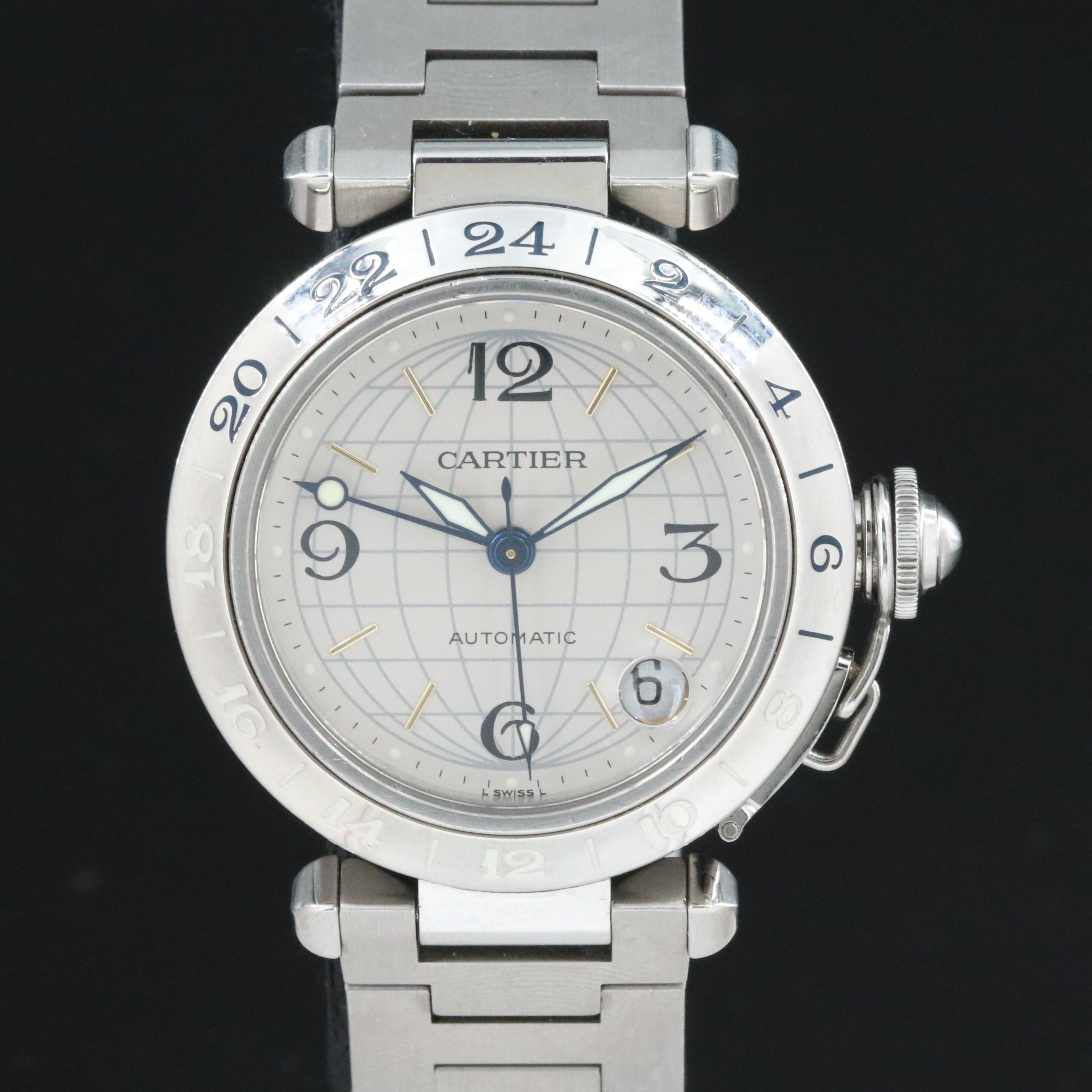 Cartier Pasha C GMT 2377 35mm Steel Automatic Watch