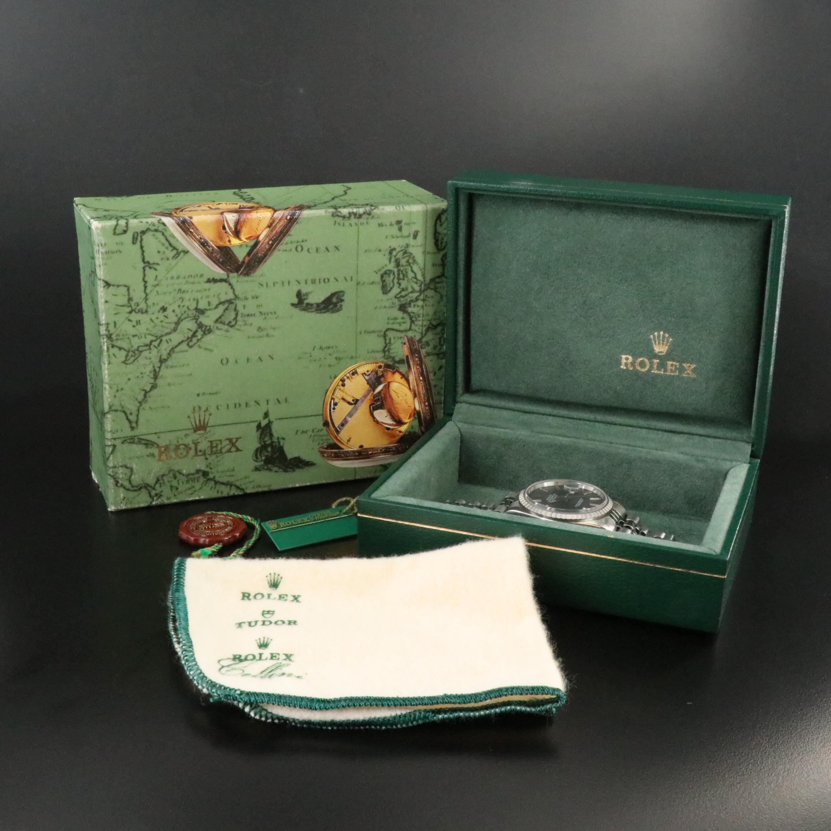 1991 Rolex Engine Turned Bezel Datejust Watch