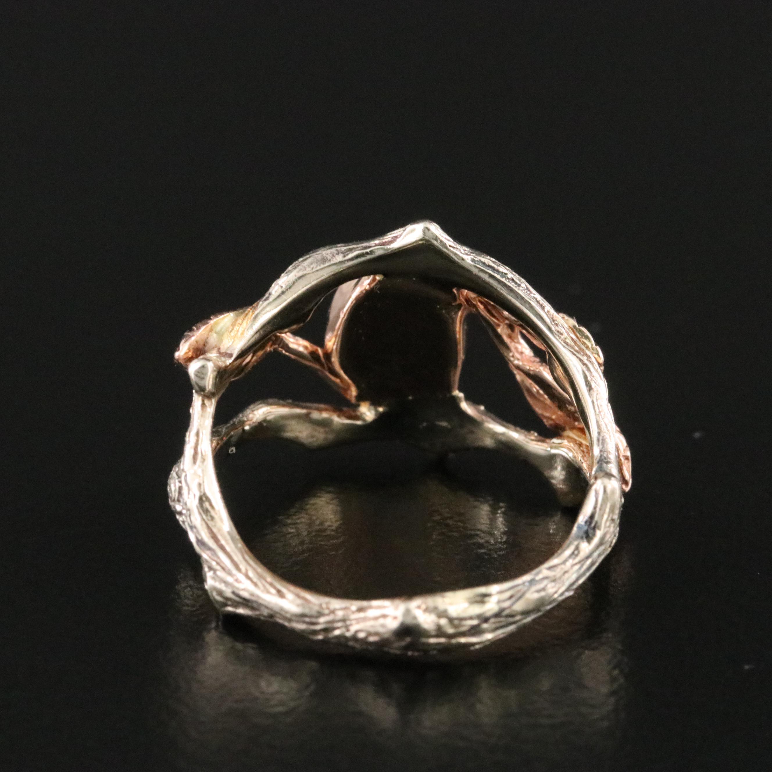 Doron Merav Deep Forest 14K Opal Ring with Rose Gold Accents