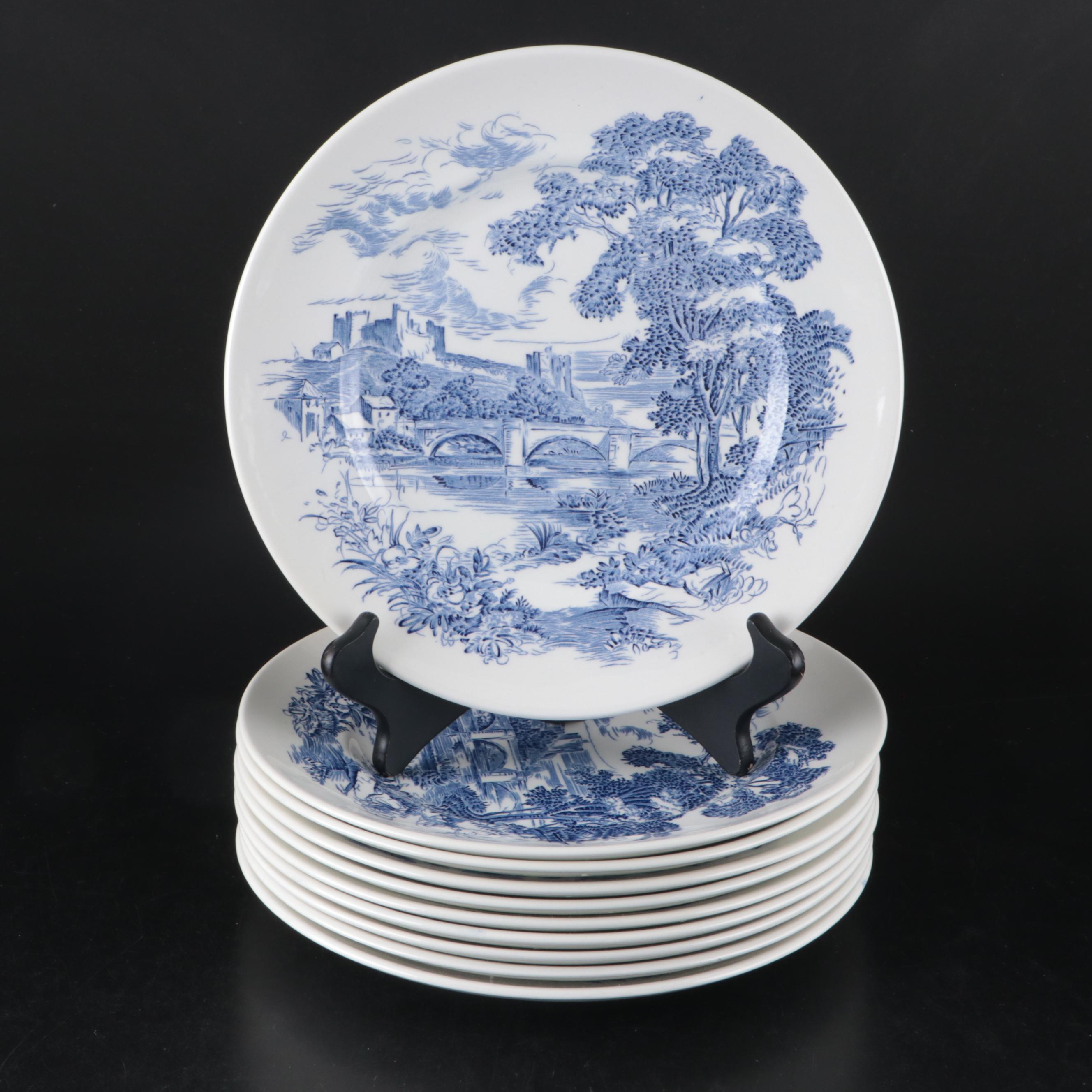 Enoch Wedgwood "Blue Countryside" Dinnerware, Mid-20th Century