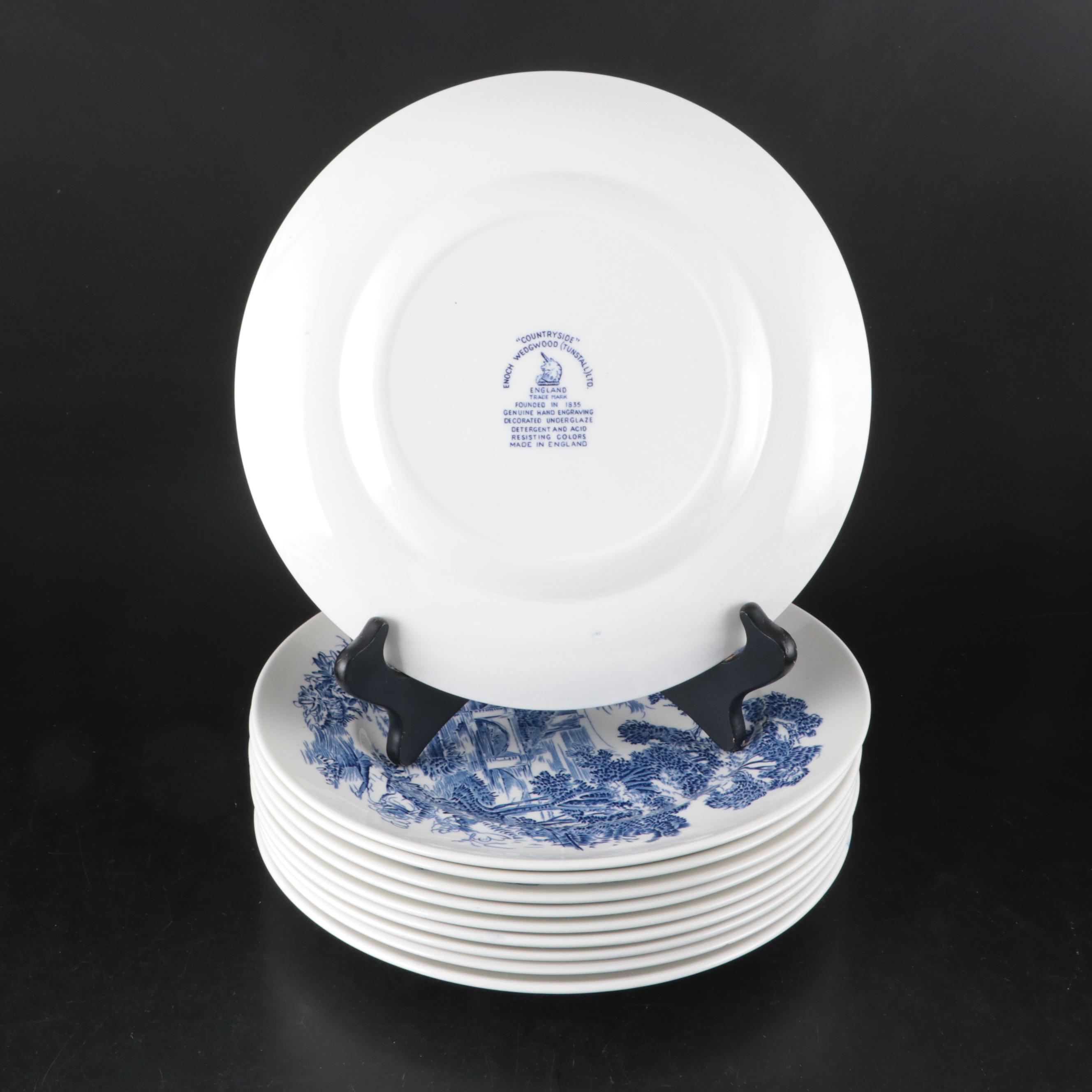Enoch Wedgwood "Blue Countryside" Dinnerware, Mid-20th Century