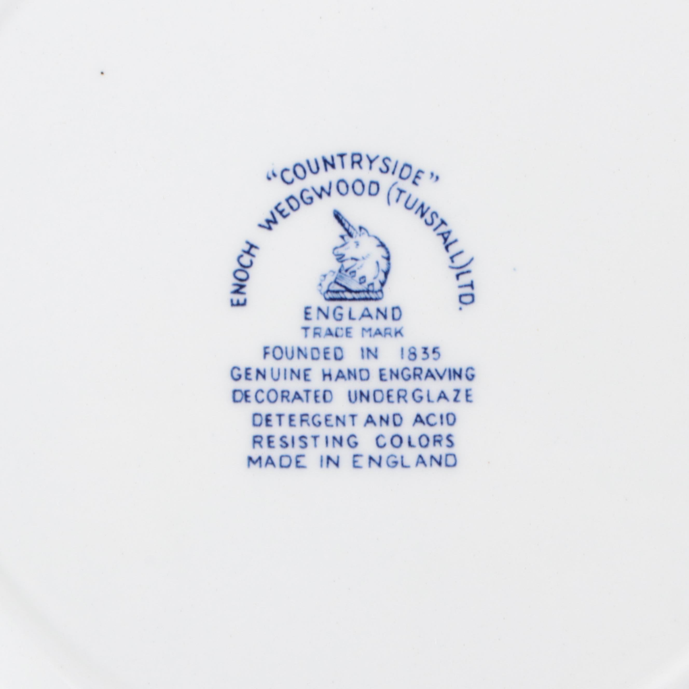 Enoch Wedgwood "Blue Countryside" Dinnerware, Mid-20th Century