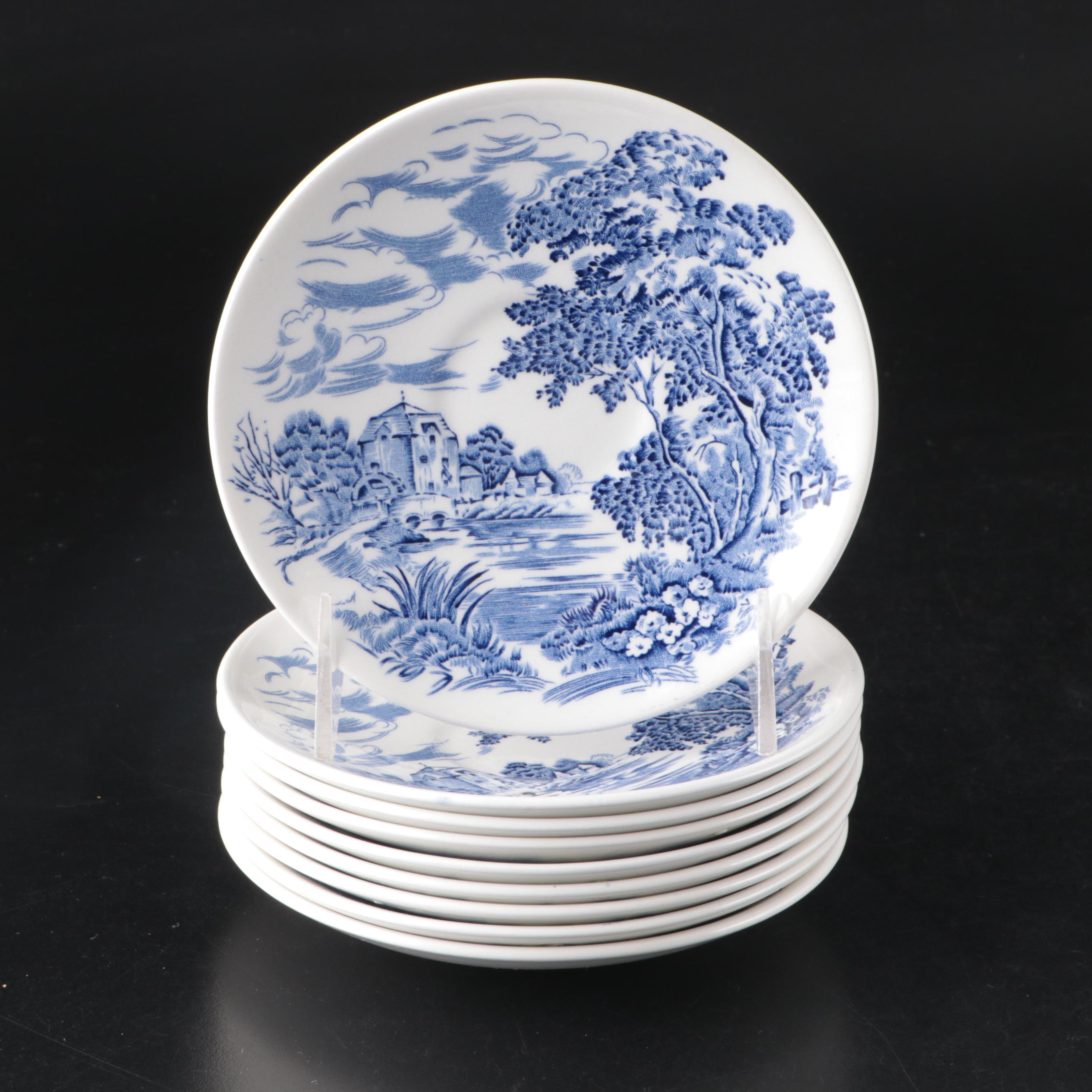 Enoch Wedgwood "Blue Countryside" Dinnerware, Mid-20th Century