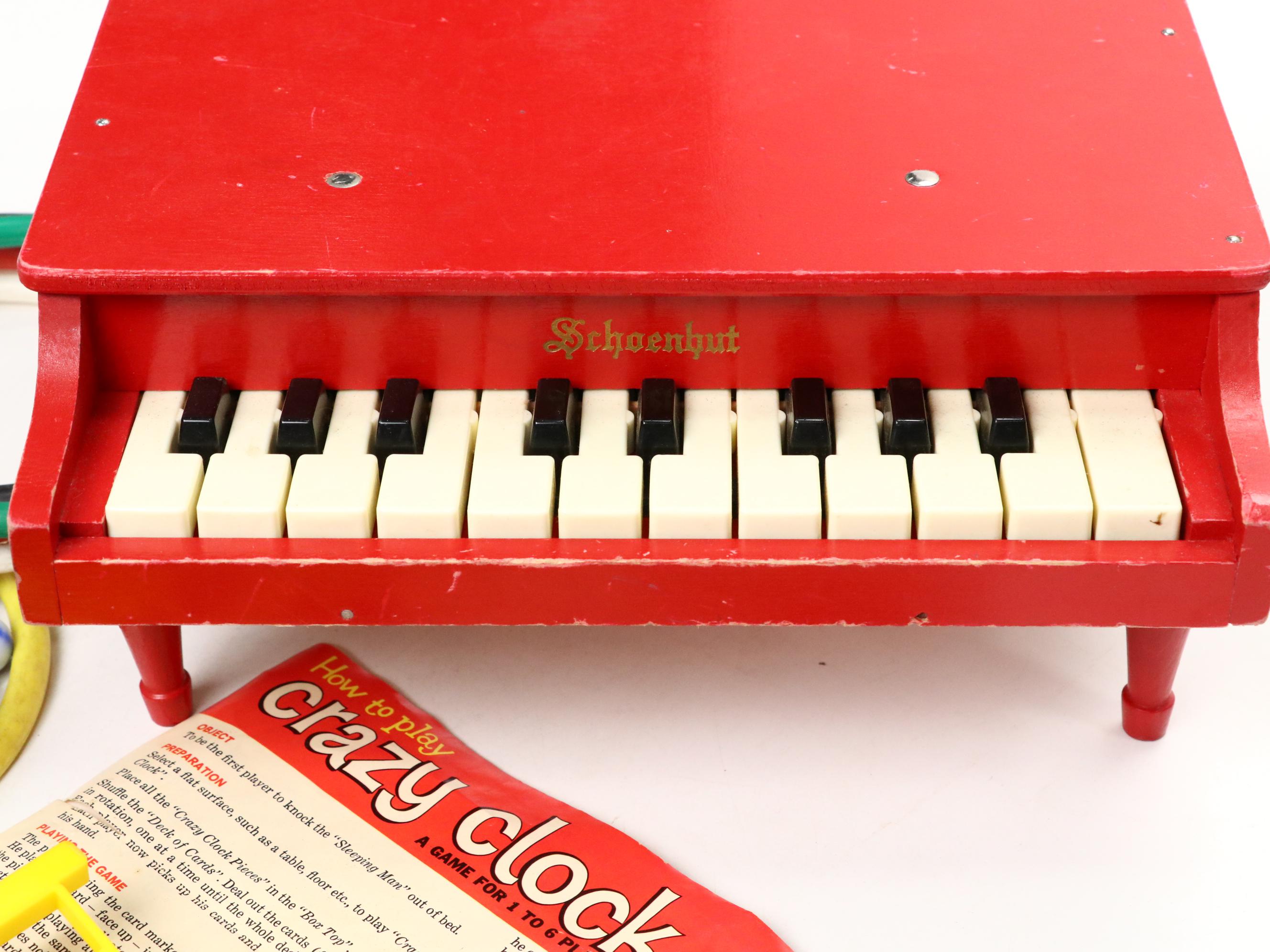 Schoenhut Child's Toy Piano, Fisher-Price "Bossy Bell" Pull Toy, and More Toys