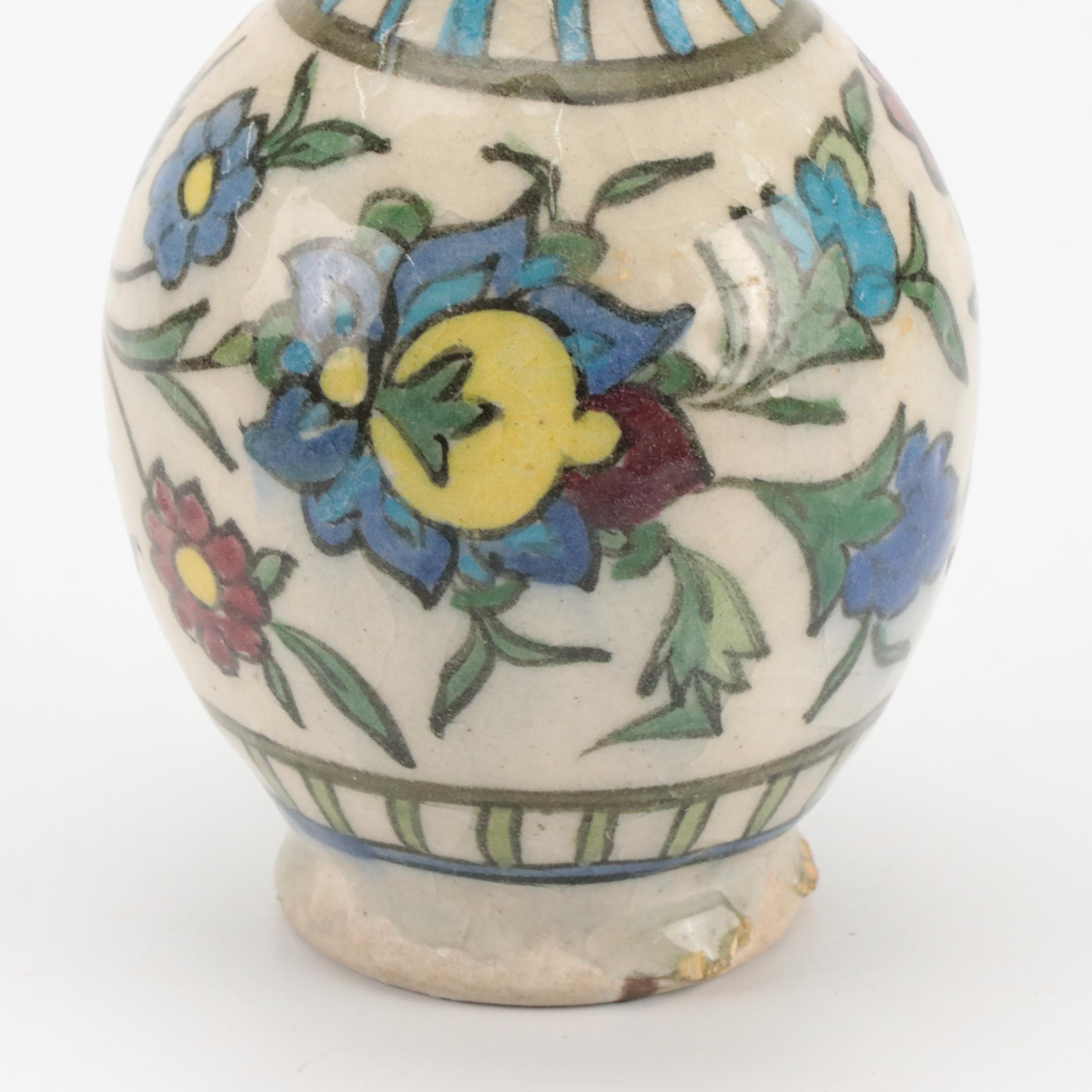 Gmundner Keramik Hand-Painted Ceramic Pitcher with Other Vase