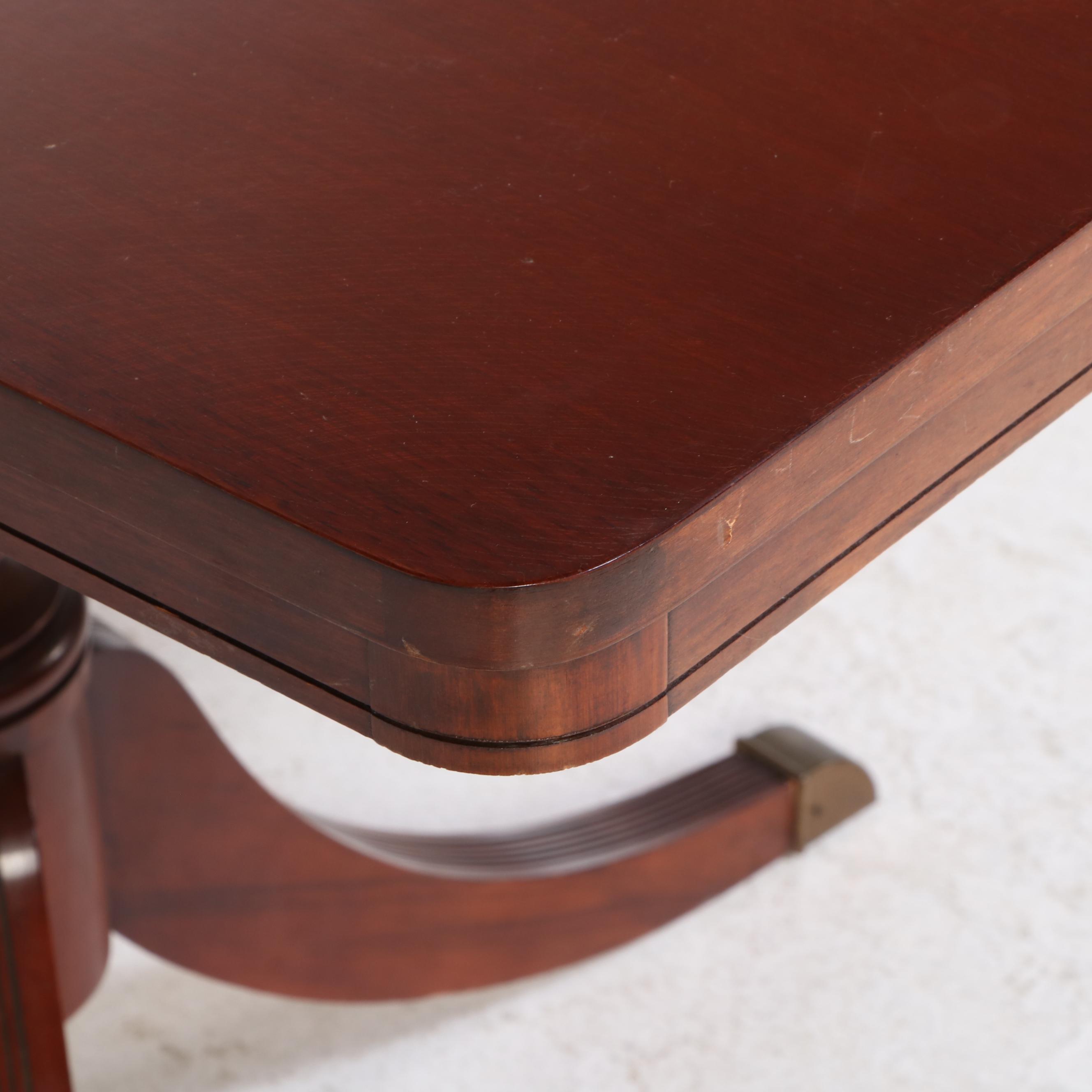 Seven-Piece Duncan Phyfe Mahogany Finish Dining Set, Mid-20th Century