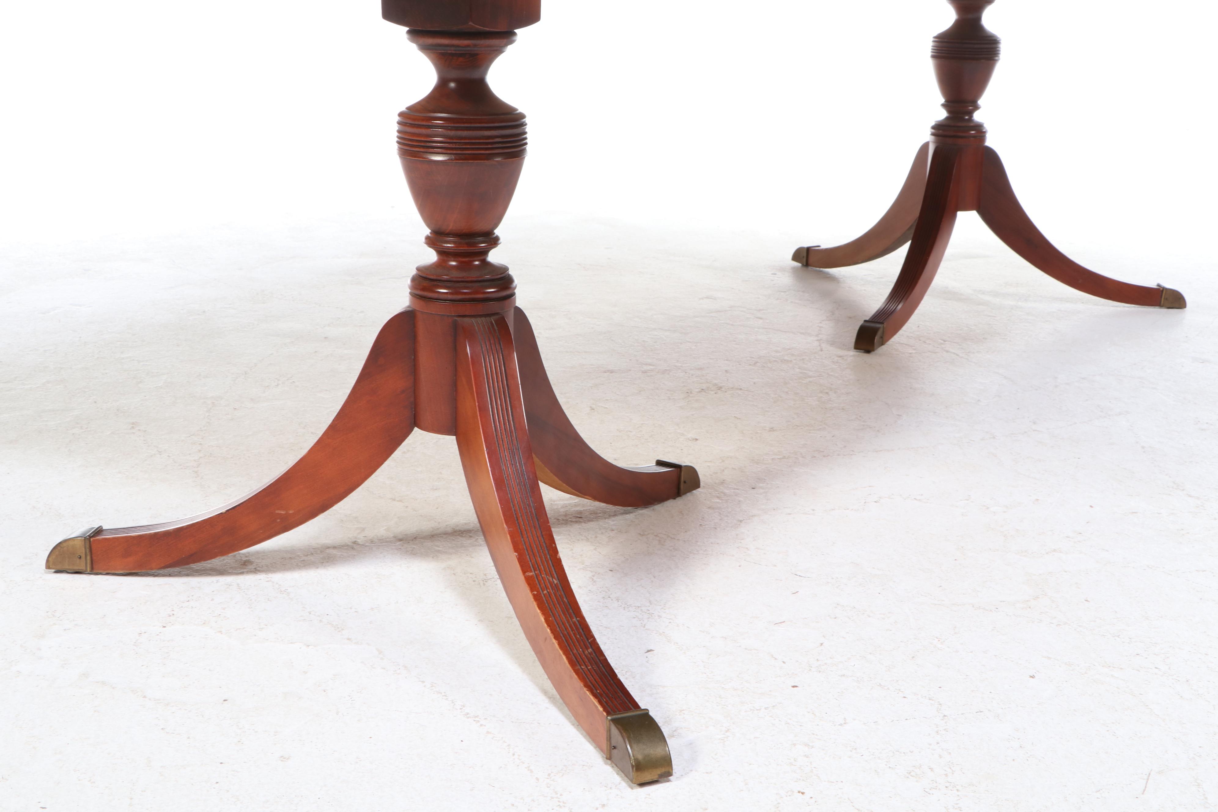 Seven-Piece Duncan Phyfe Mahogany Finish Dining Set, Mid-20th Century