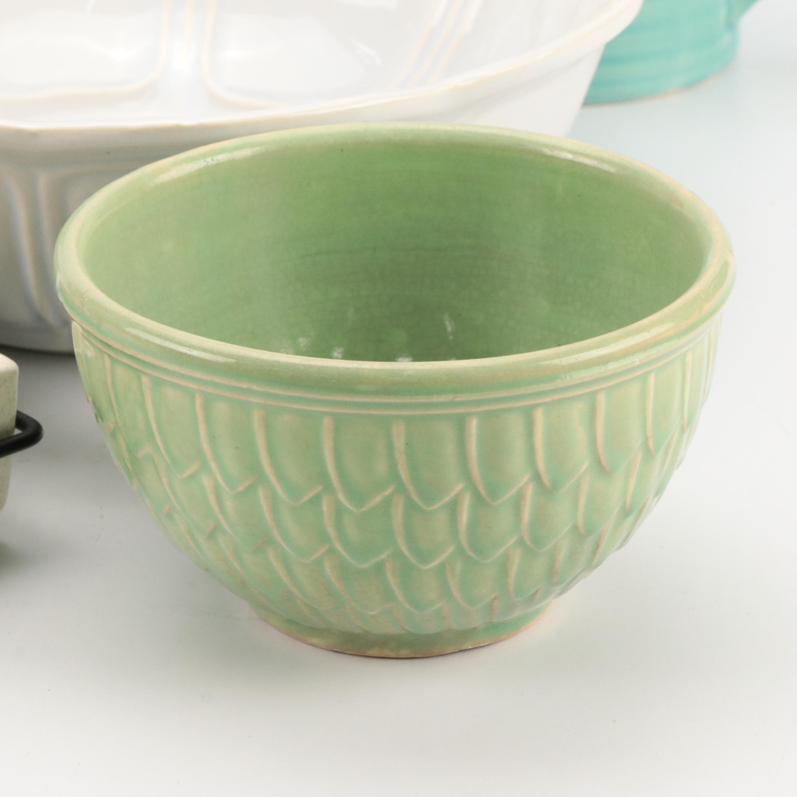 McCoy Pottery Mixing Bowls, Stangl Divided Dish and More