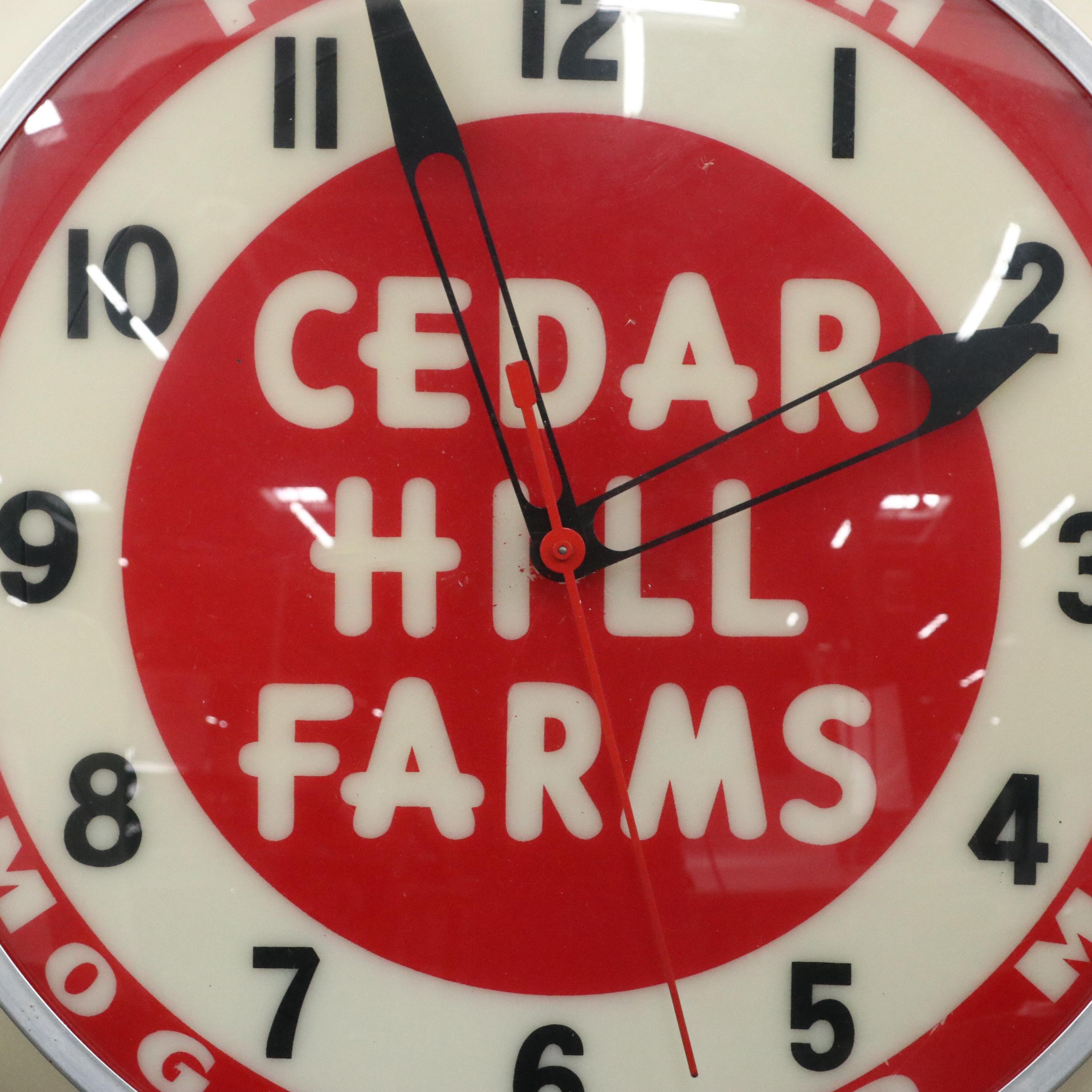 Cedar Hill Farms "Fresh Homogenized Milk" Illuminated Advertising Clock
