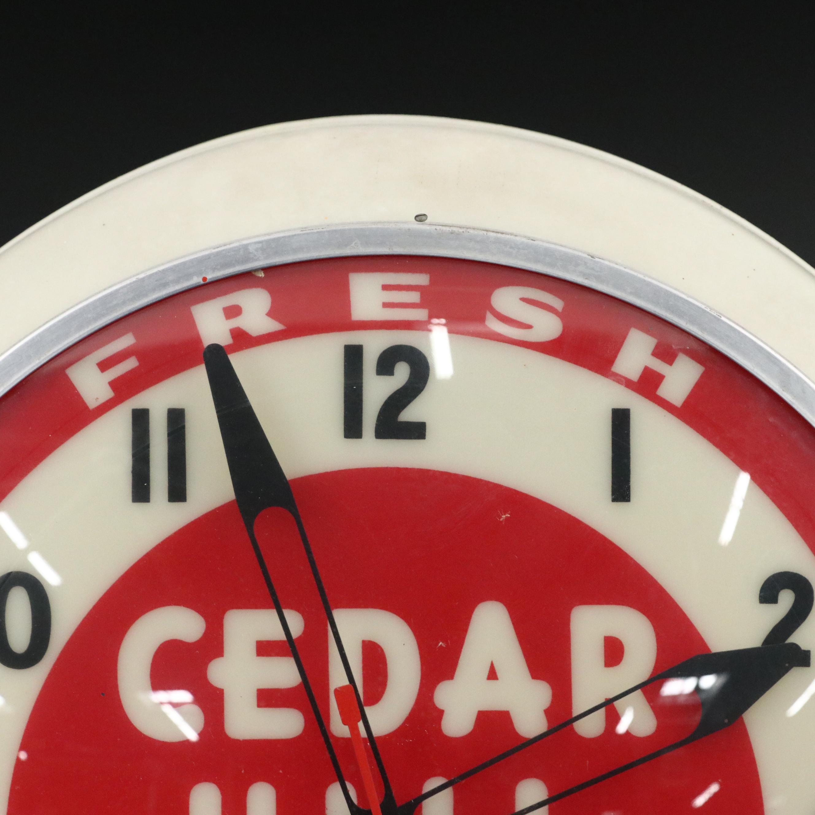 Cedar Hill Farms "Fresh Homogenized Milk" Illuminated Advertising Clock