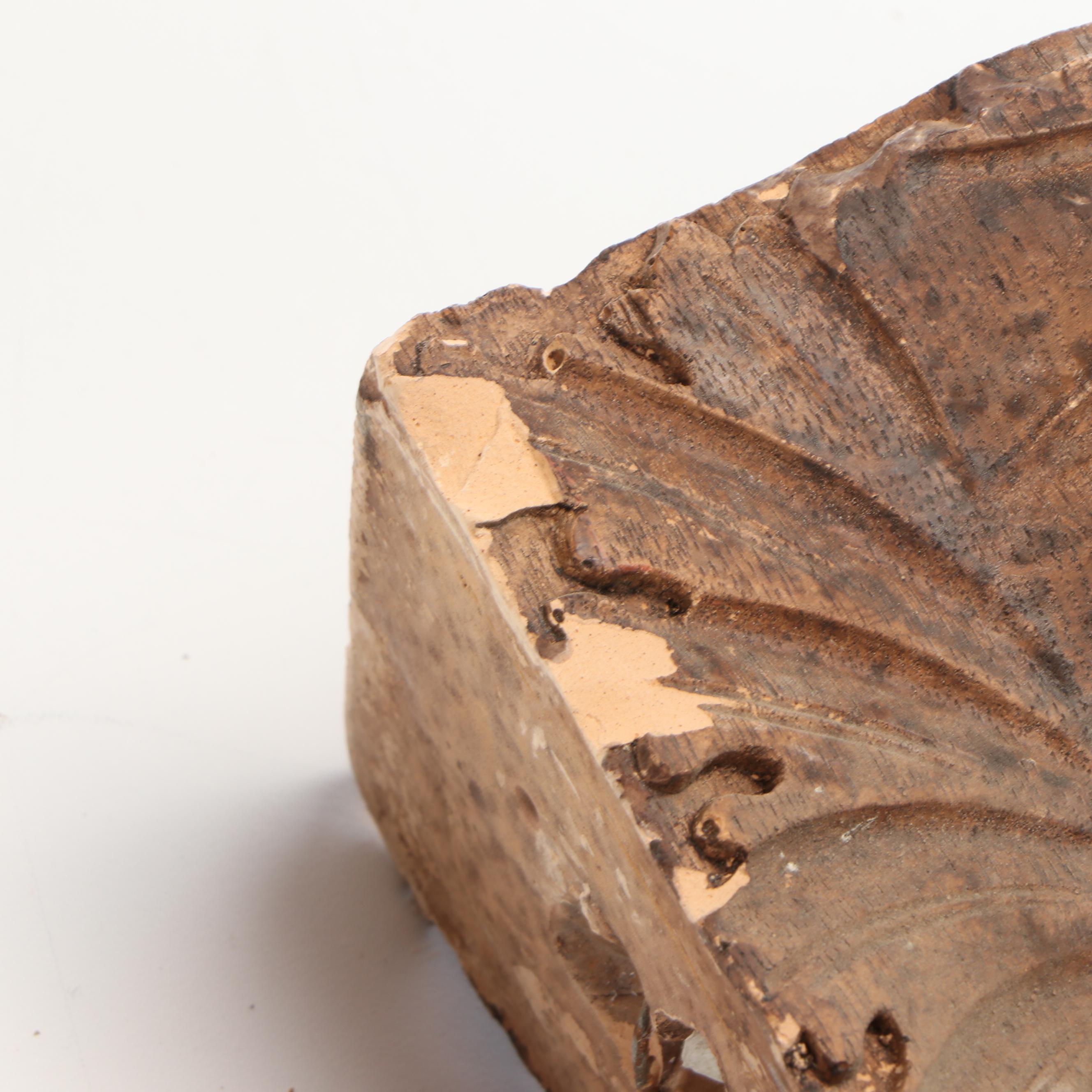 Pair of Hand-Carved Architectural Salvage Oak Griffin Head Wood Corbels