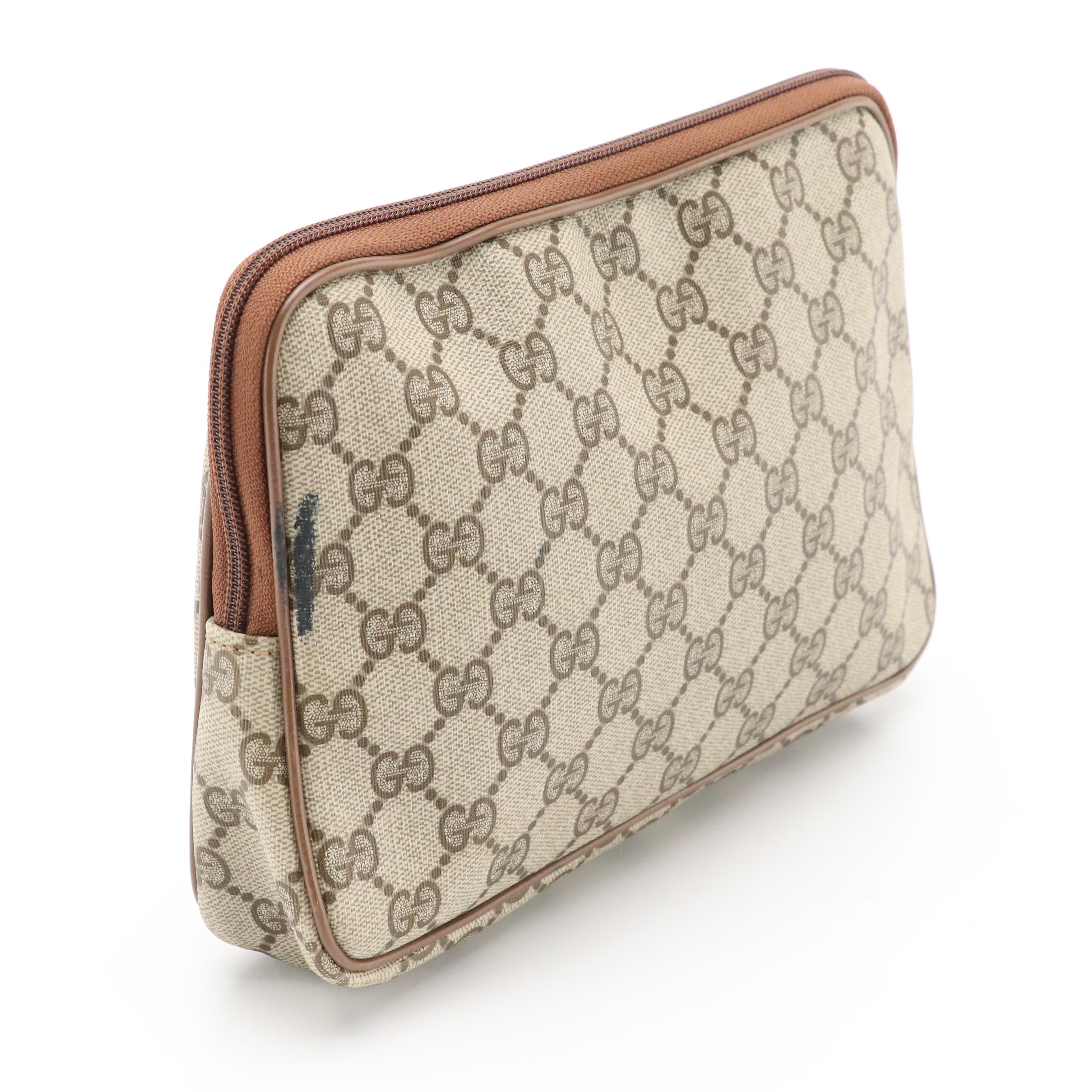Gucci Vintage Zip Toiletry Pouch in GG Supreme Canvas