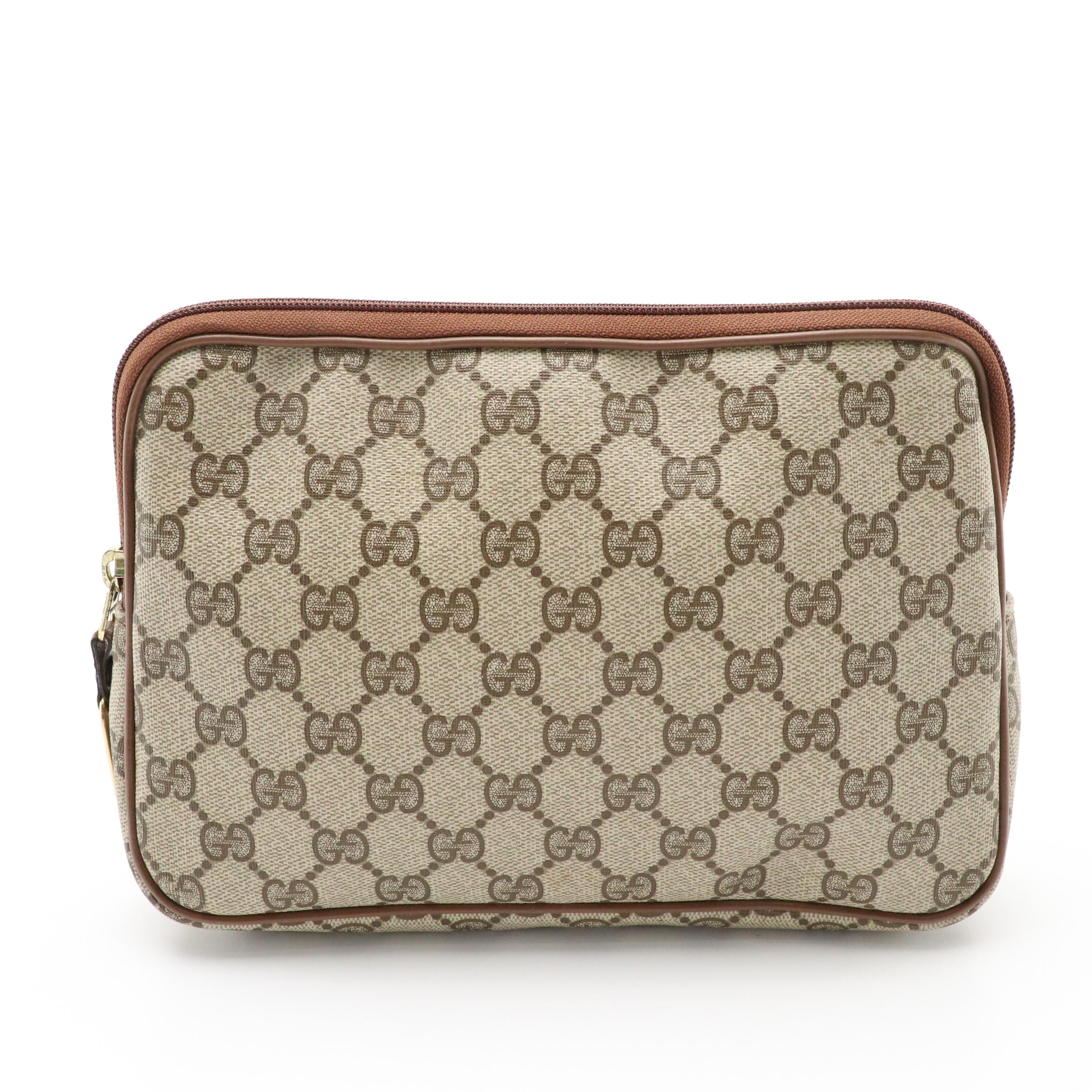 Gucci Vintage Zip Toiletry Pouch in GG Supreme Canvas