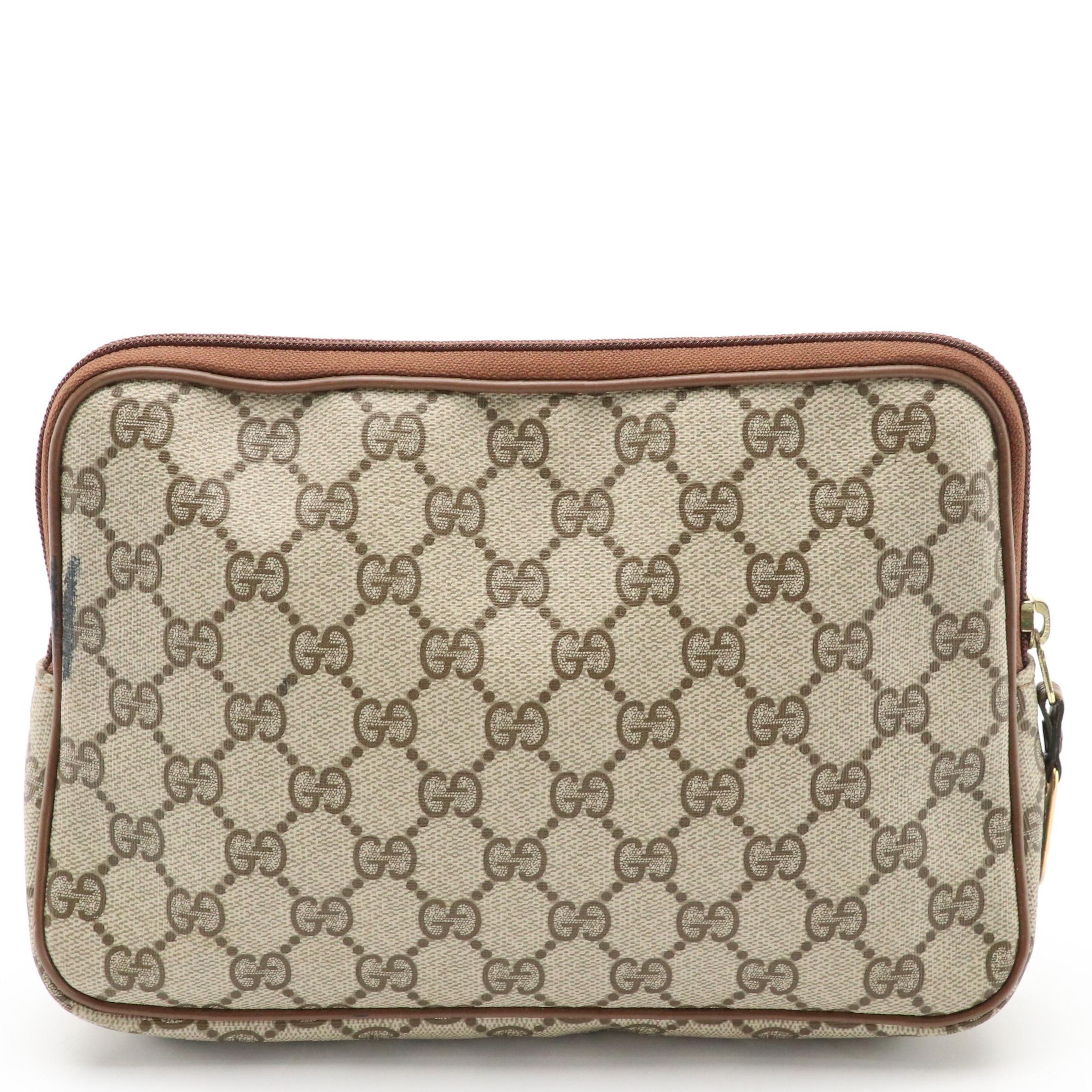 Gucci Vintage Zip Toiletry Pouch in GG Supreme Canvas